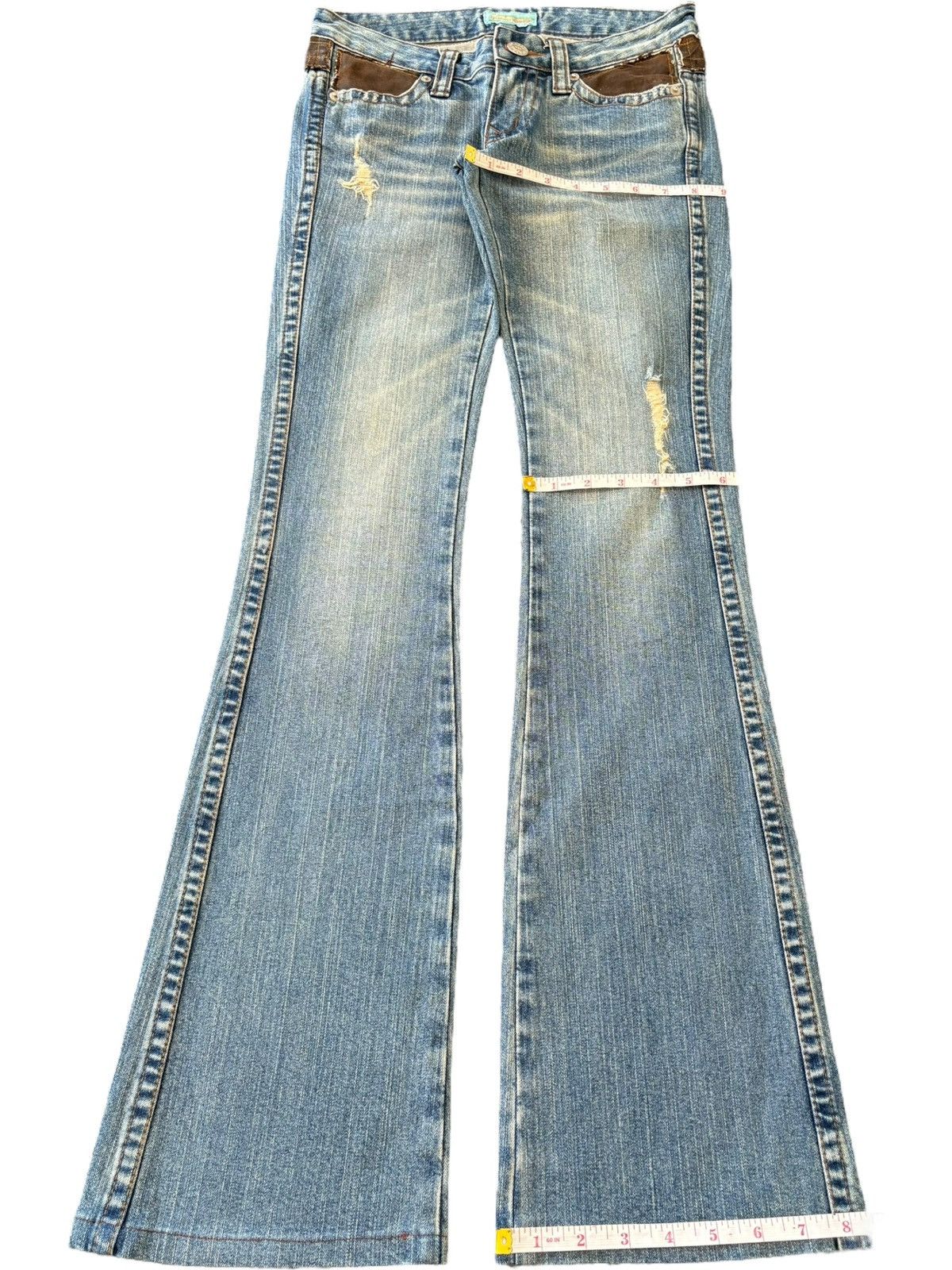 Diesel Vintage Japanese Brand Distress Low Rise Flare Jeans Size 27" / US 4 / IT 40 - 8 Thumbnail