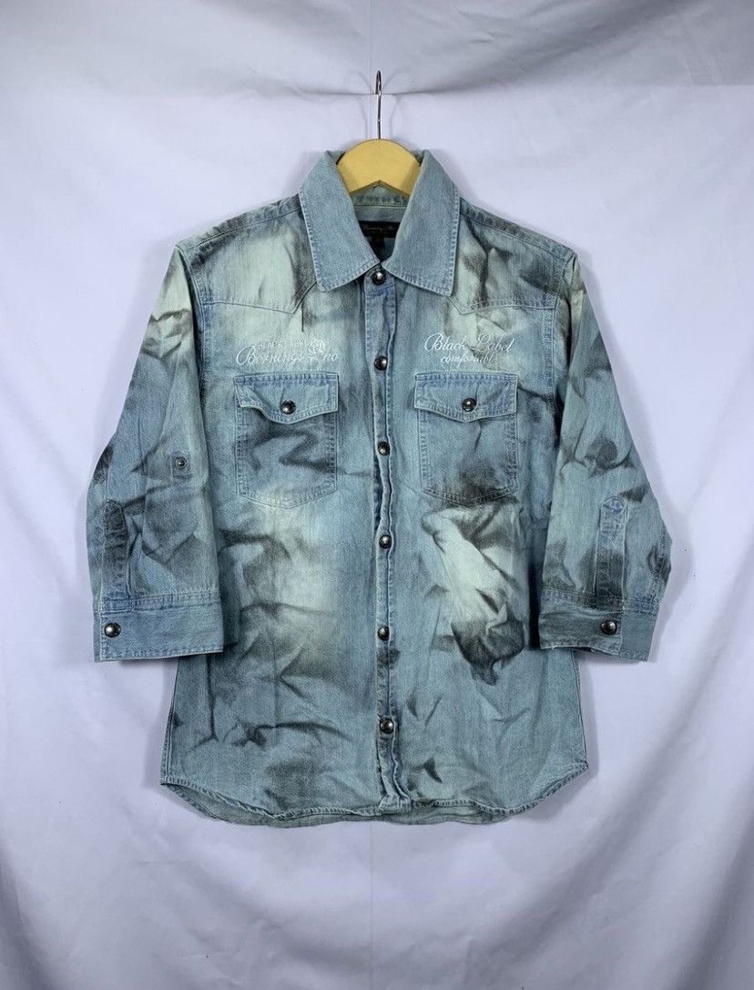 20471120 Bernings Sho Archive Smoke Skull Denim shirt Size US M / EU 48-50 / 2 - 1 Thumbnail