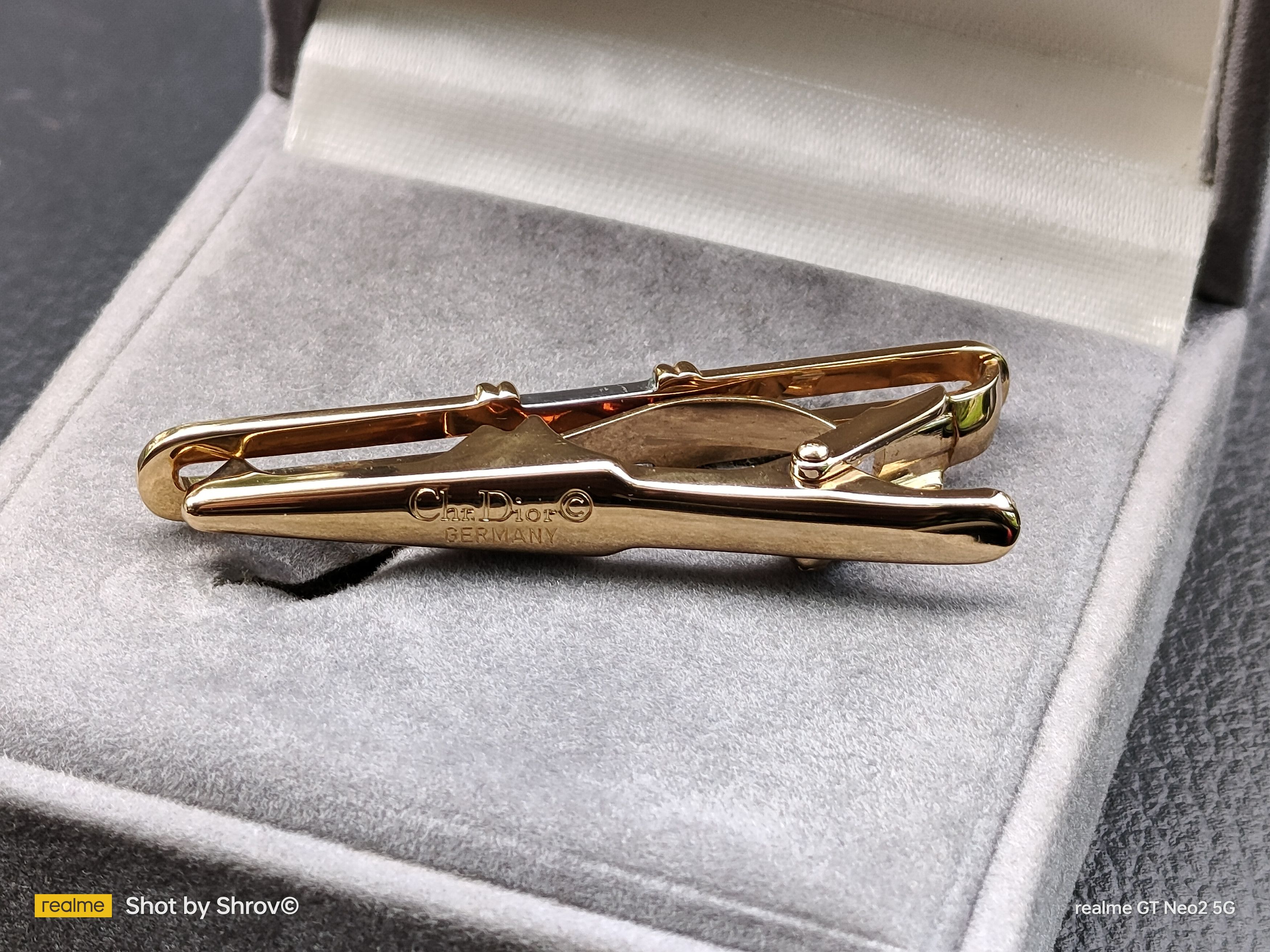 Dior Christian Dior Tie Pin Dior Logo Vintage Gold x Silver Size ONE SIZE - 6 Thumbnail
