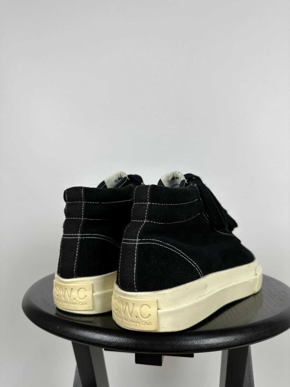 Stepney Workers Club Stepney Workers Club Black Suede Hi-Top Sneakers Size US 7 / EU 40 - 5 Thumbnail