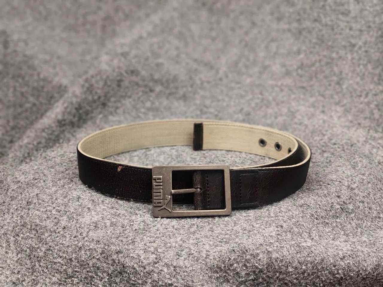 Puma Vintage Puma Logo Dark Brown Canvas Belt Y2K Style Size ONE SIZE - 1 Thumbnail