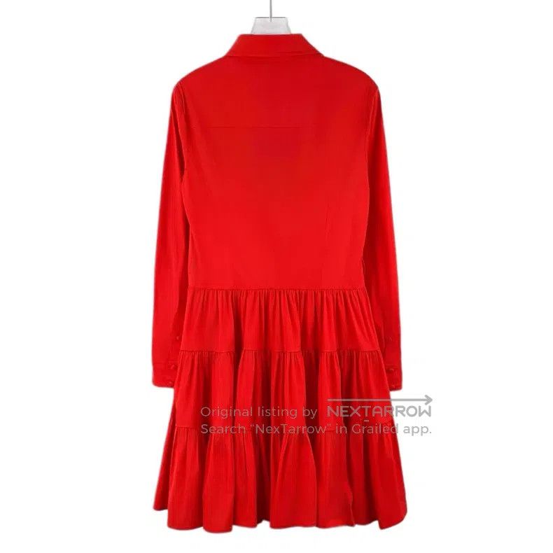 Louis Vuitton Louis Vuitton Red presbyopic embroidered cotton lapel long Size S / US 4 / IT 40 - 2 Thumbnail