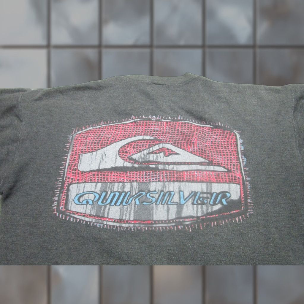 Quiksilver VINTAGE Quiksilver Sweatshirt Men XL Gray Grunge 90s Pullover Fleece Size US XL / EU 56 / 4 - 1 Thumbnail