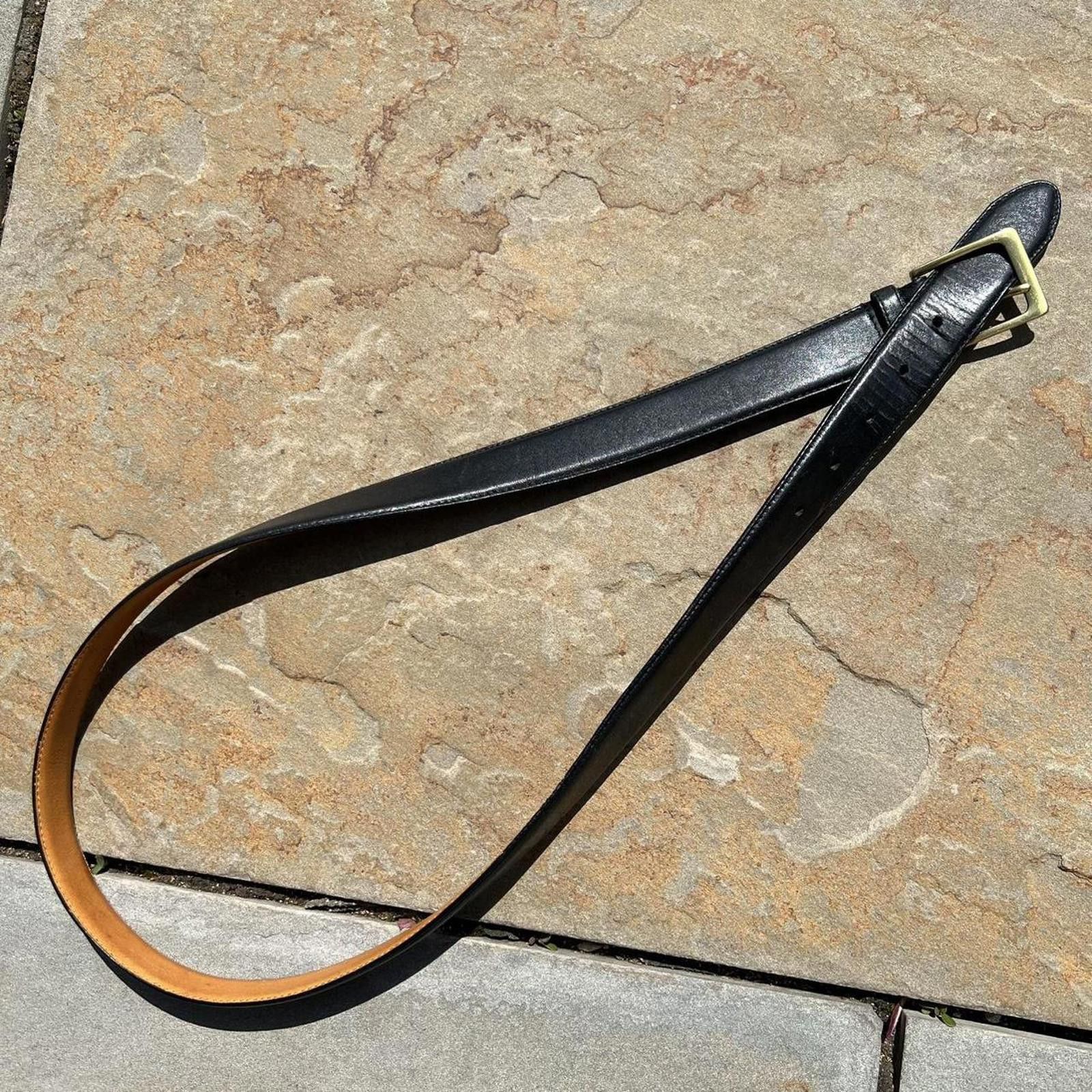 Vintage Vintage 80s Black Leather Belt Size ONE SIZE - 1 Thumbnail