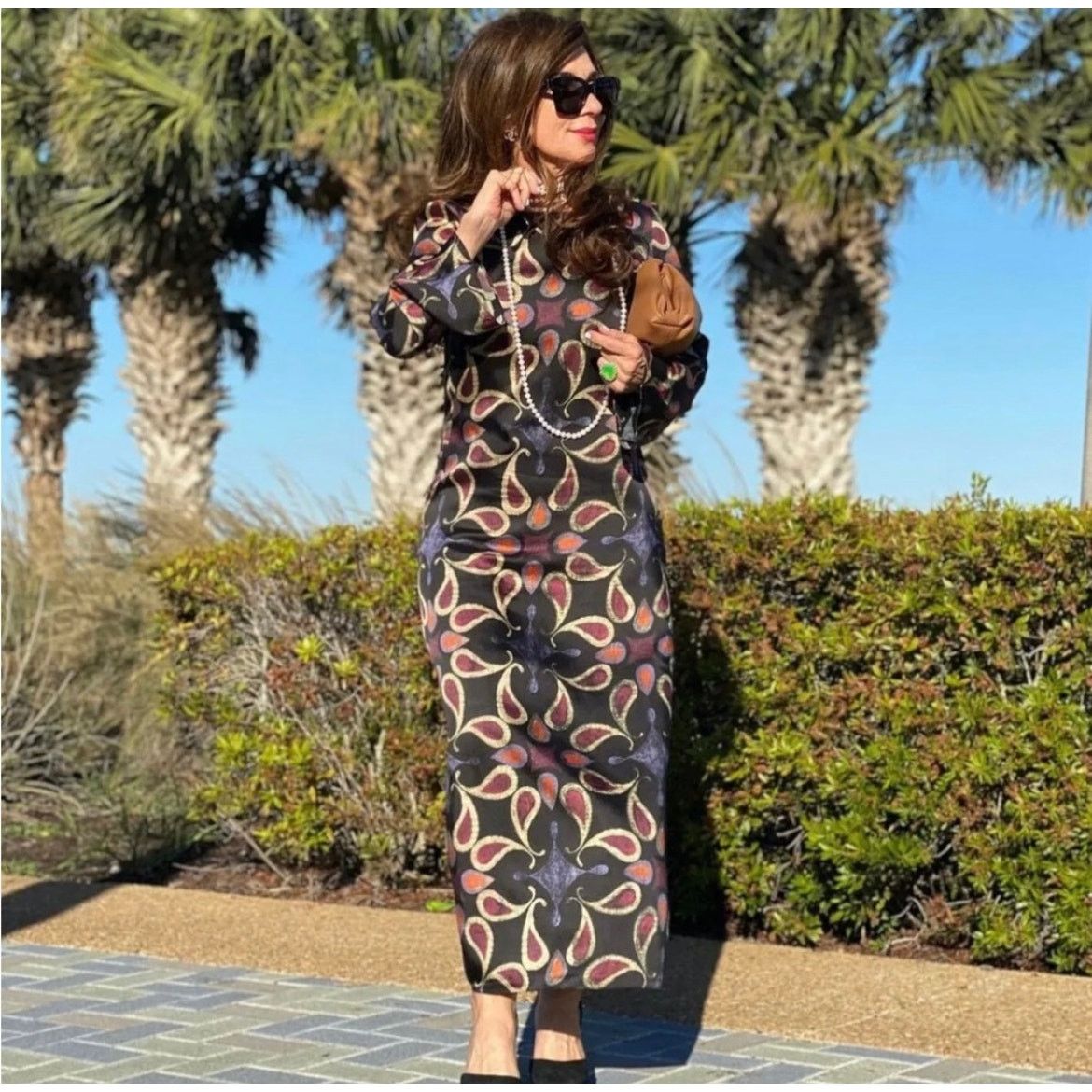 Zara ZARA BLOGGER FAVORITE PRINTED MIDI DRESS MULTICOLORED Size XS / US 0-2 / IT 36-38 - 2 Thumbnail