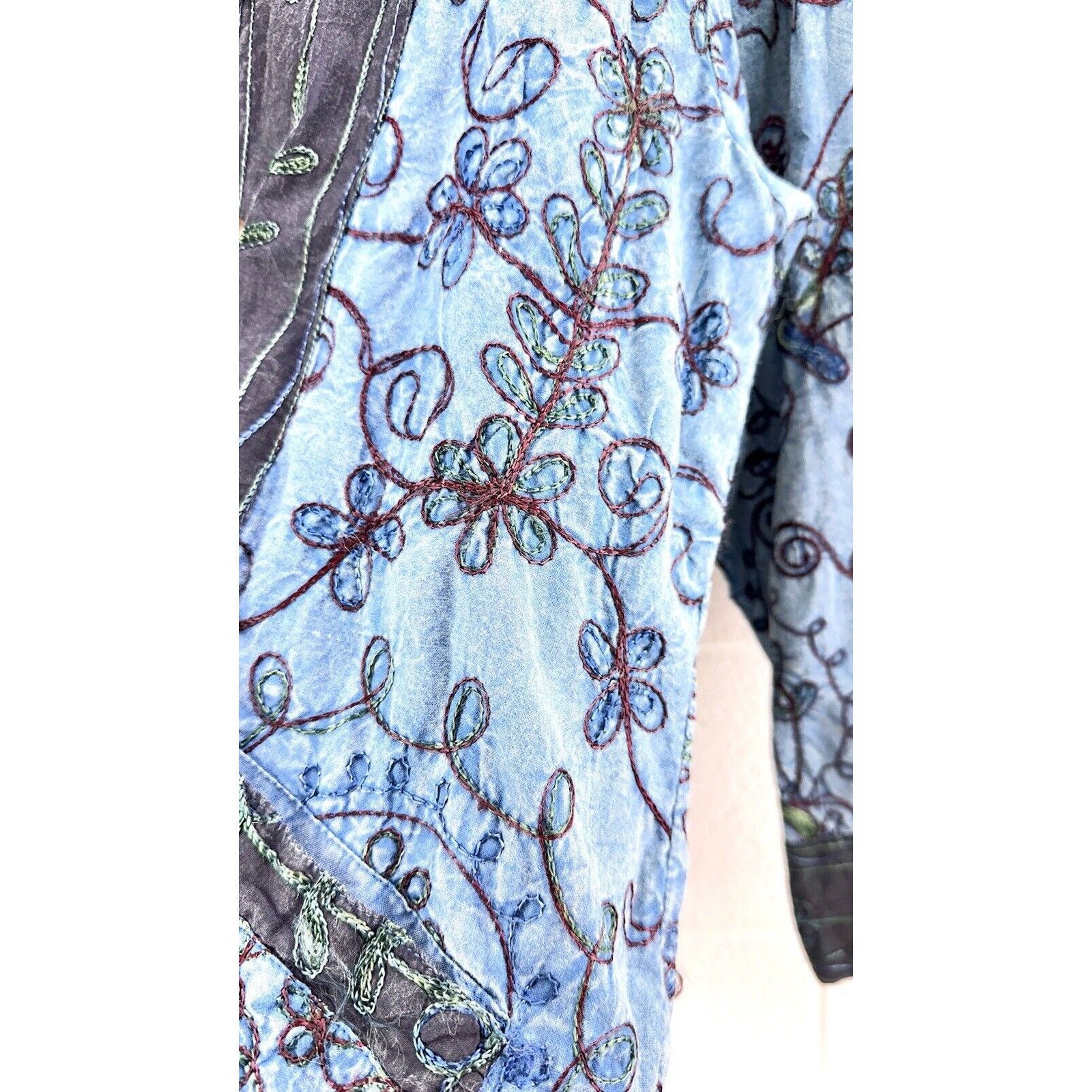Other Galeno embroidered jacket 100% cotton blue medium M Size M / US 6-8 / IT 42-44 - 3 Thumbnail