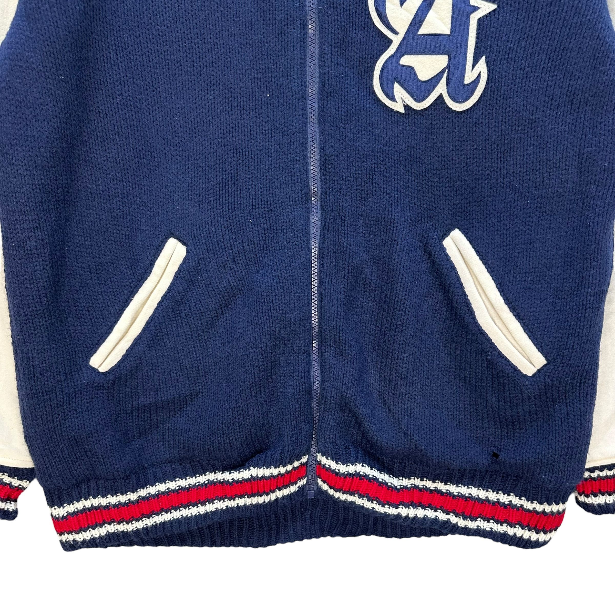 Native NATIVE AMERICAN Graphic Logo Knitted Bomber Jacket #A55-1259 Size US L / EU 52-54 / 3 - 6 Thumbnail