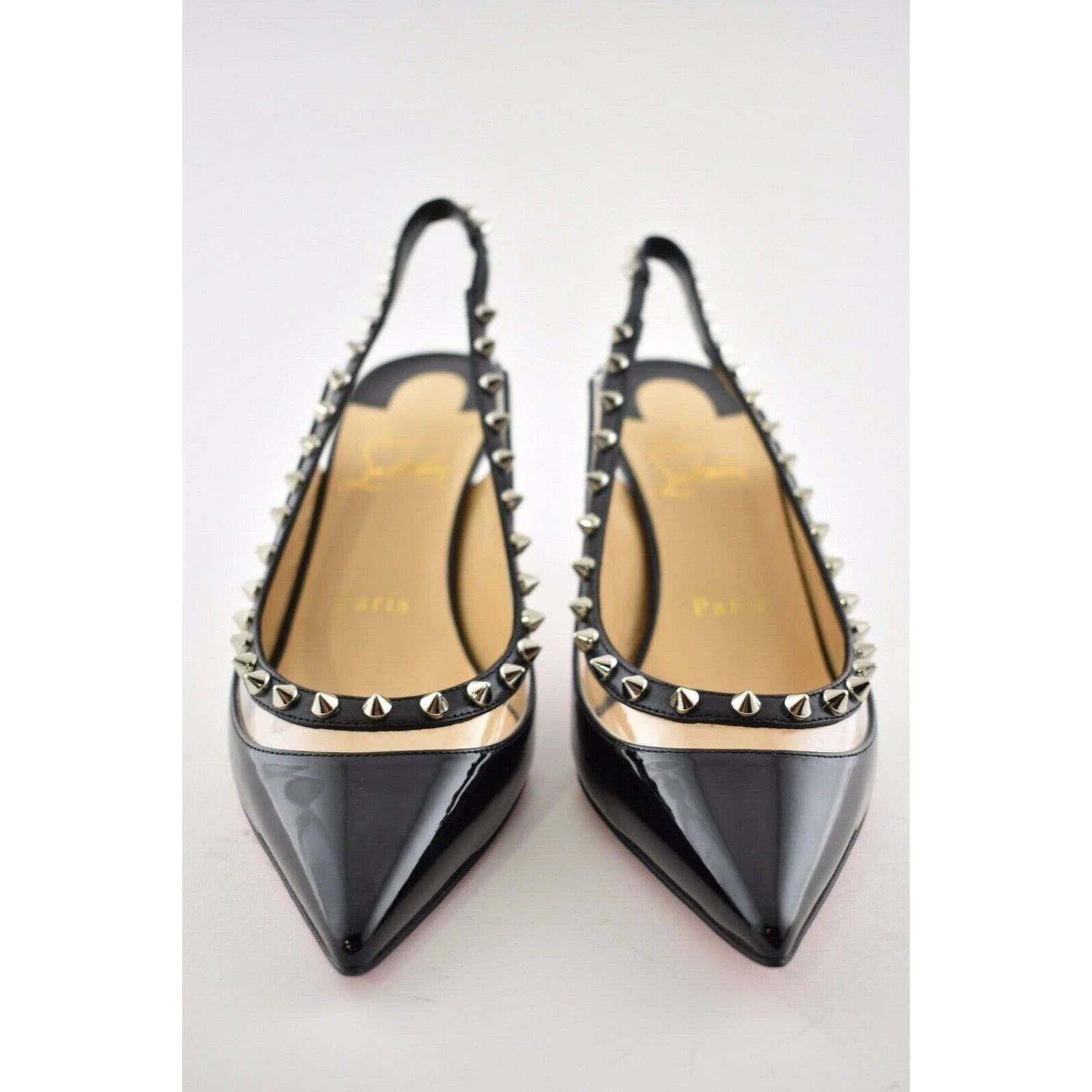 Christian Louboutin Christian Louboutin Brigadine 70 Black Patent PVC Slingback Size US 6 / IT 36 - 5 Thumbnail