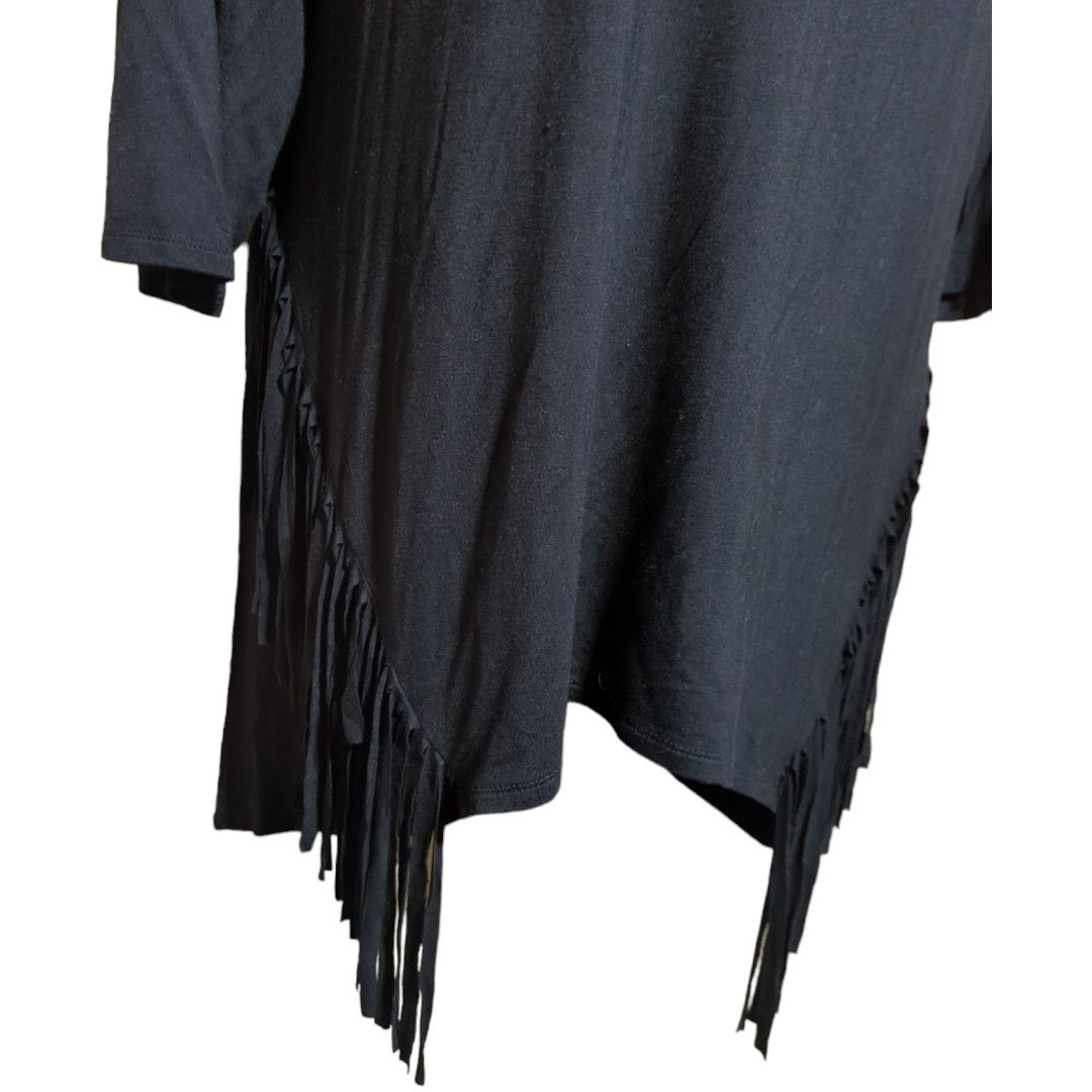 Other FRENCH BLUE Black Stretch Fringe Top 3/4 Sleeve Plus Size 2X Size XXL / US 16-18 / IT 52-54 - 5 Thumbnail