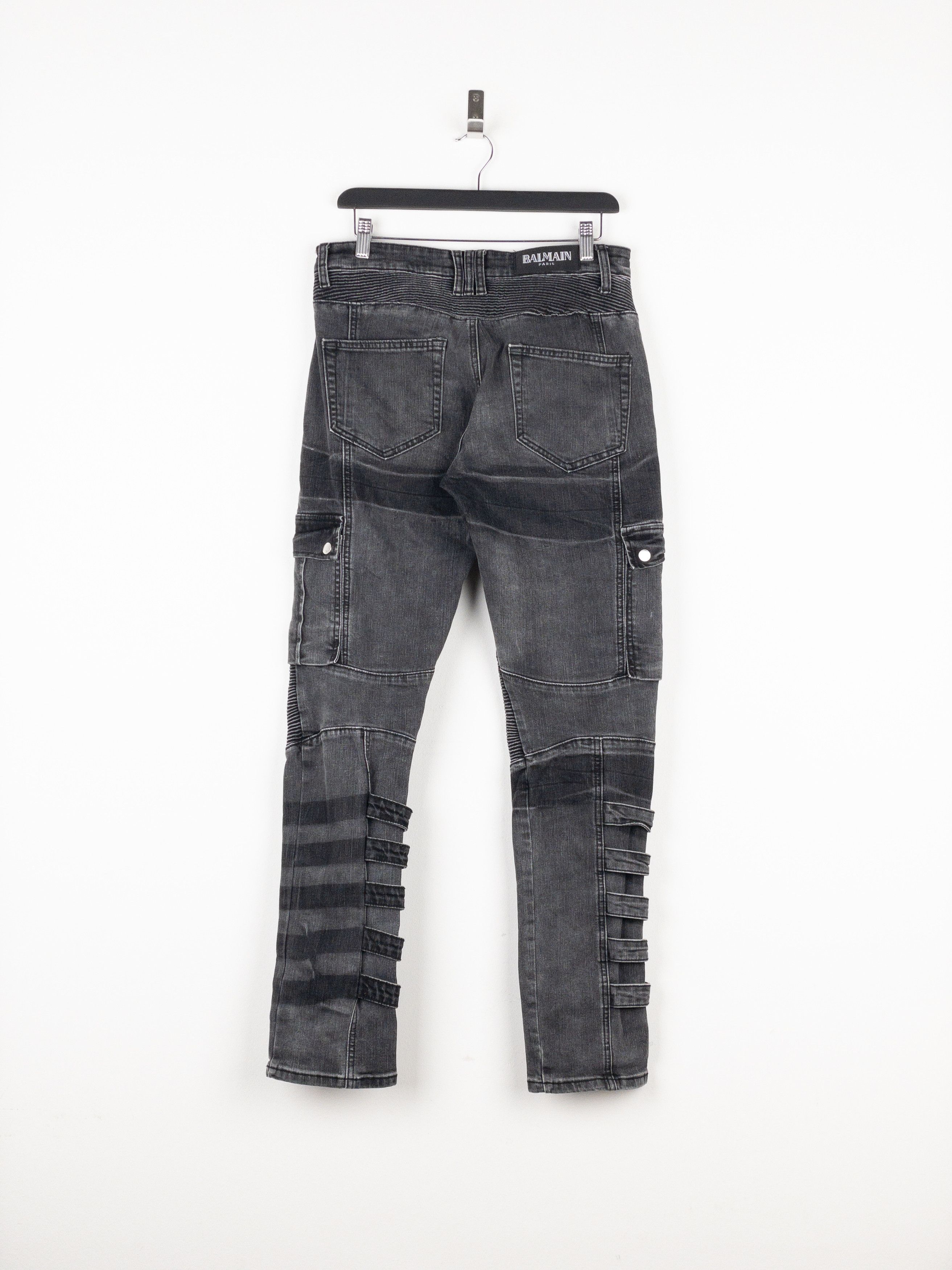Balmain Balmain Bondage-Strap Biker Cargo Denim Jeans Size US 31 - 2 Thumbnail