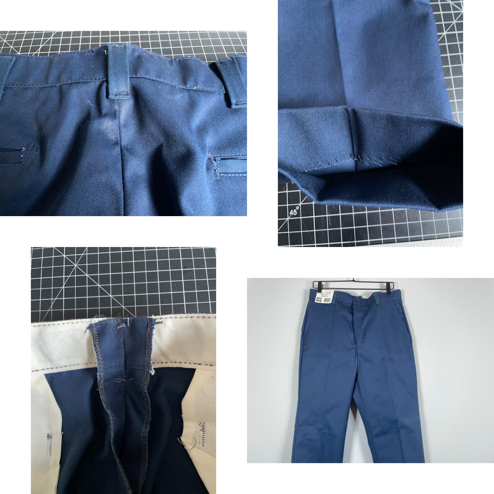 Vintage VINTAGE Ben Ben Pants Shirt? 80s Big Ben Work Pants Men's 33 x 32 Blue Polyester Blend Unworn (33 x 37 Tag) Size US 33 - 9 Thumbnail