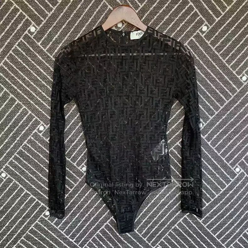 Fendi Fendi FW22 solid color all-over pattern lace fit long-slee Size S / US 4 / IT 40 - 1 Thumbnail