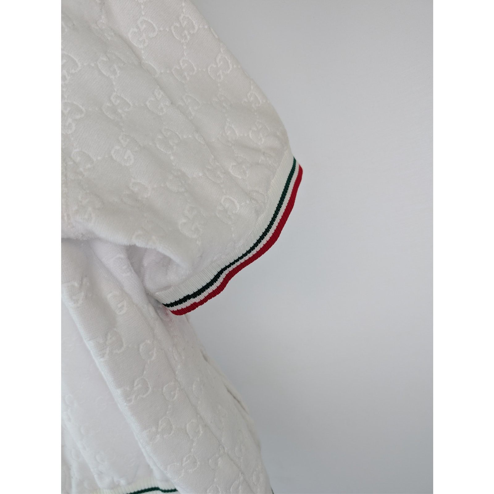 Gucci o1rshd1 Q:2 / GG Cotton Terry Cloth Polo Zip-Up Sweater Size US L / EU 52-54 / 3 - 15 Thumbnail