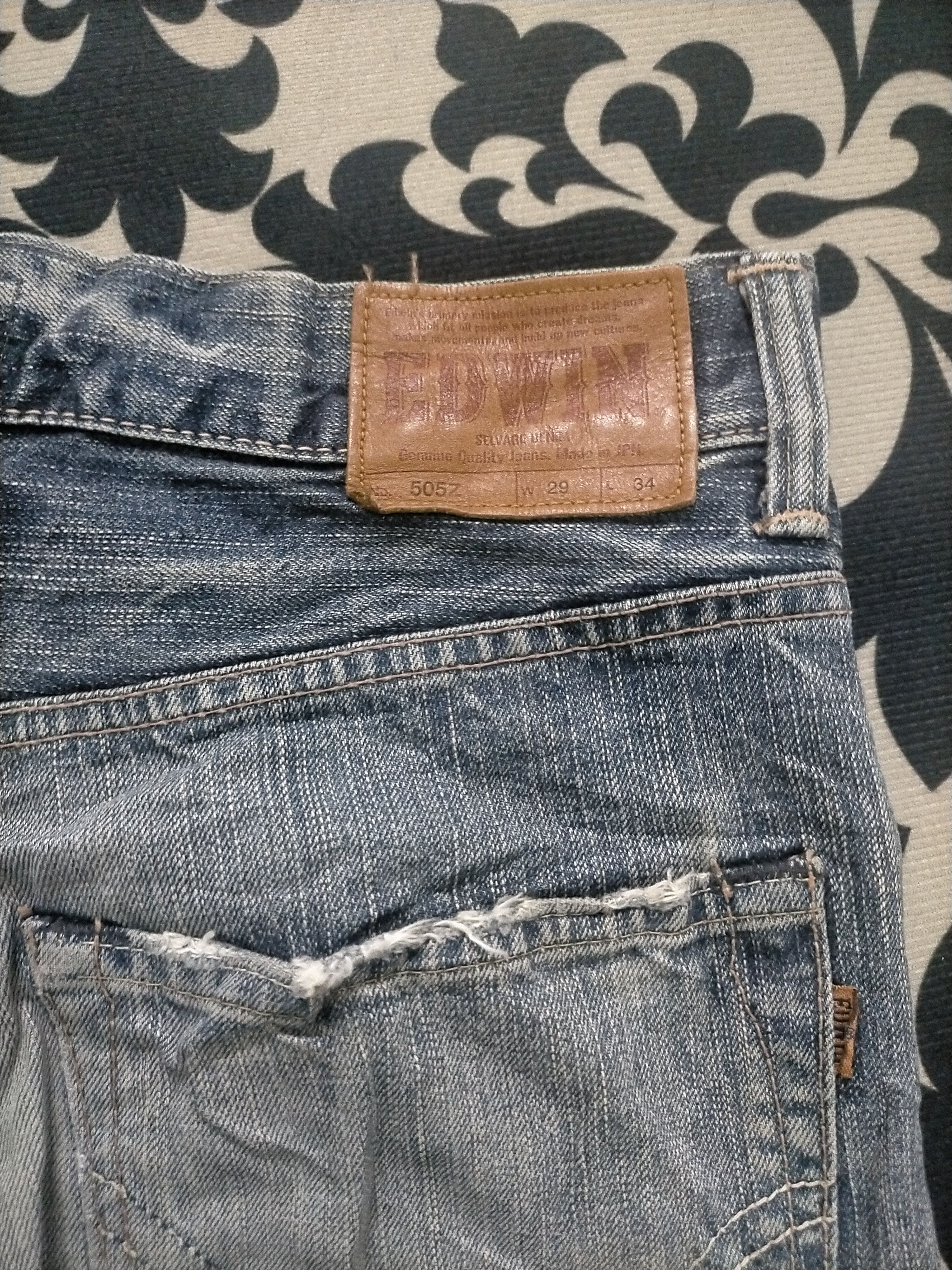 Edwin × If Six Was Nine 🔥Sick🔥Edwin 505 Ripped Distressed Selvedge Jeans Size US 31 - 6 Thumbnail