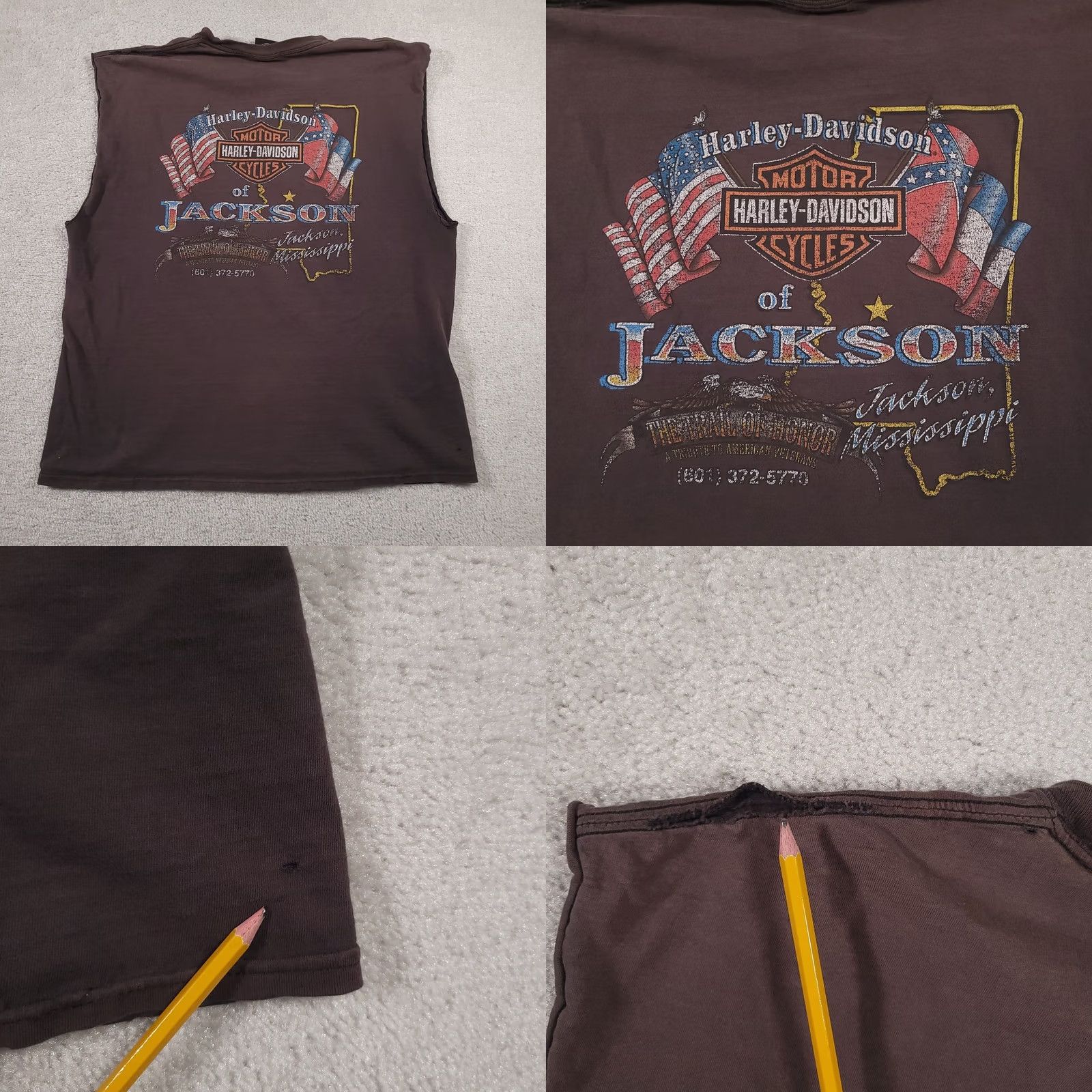 Harley Davidson Harley-Davidson Tank Sleeveless Shirt XLThe Trail Of Honor Veterans Jackson MS Shirt Men XL Black 90s Biker Grunge Motorcycle Nobodys Size US XL / EU 56 / 4 - 10 Thumbnail