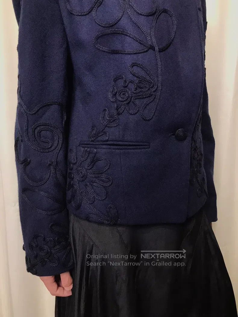 Issey Miyake Embroidered Wrapped-Thread Suit Jacket