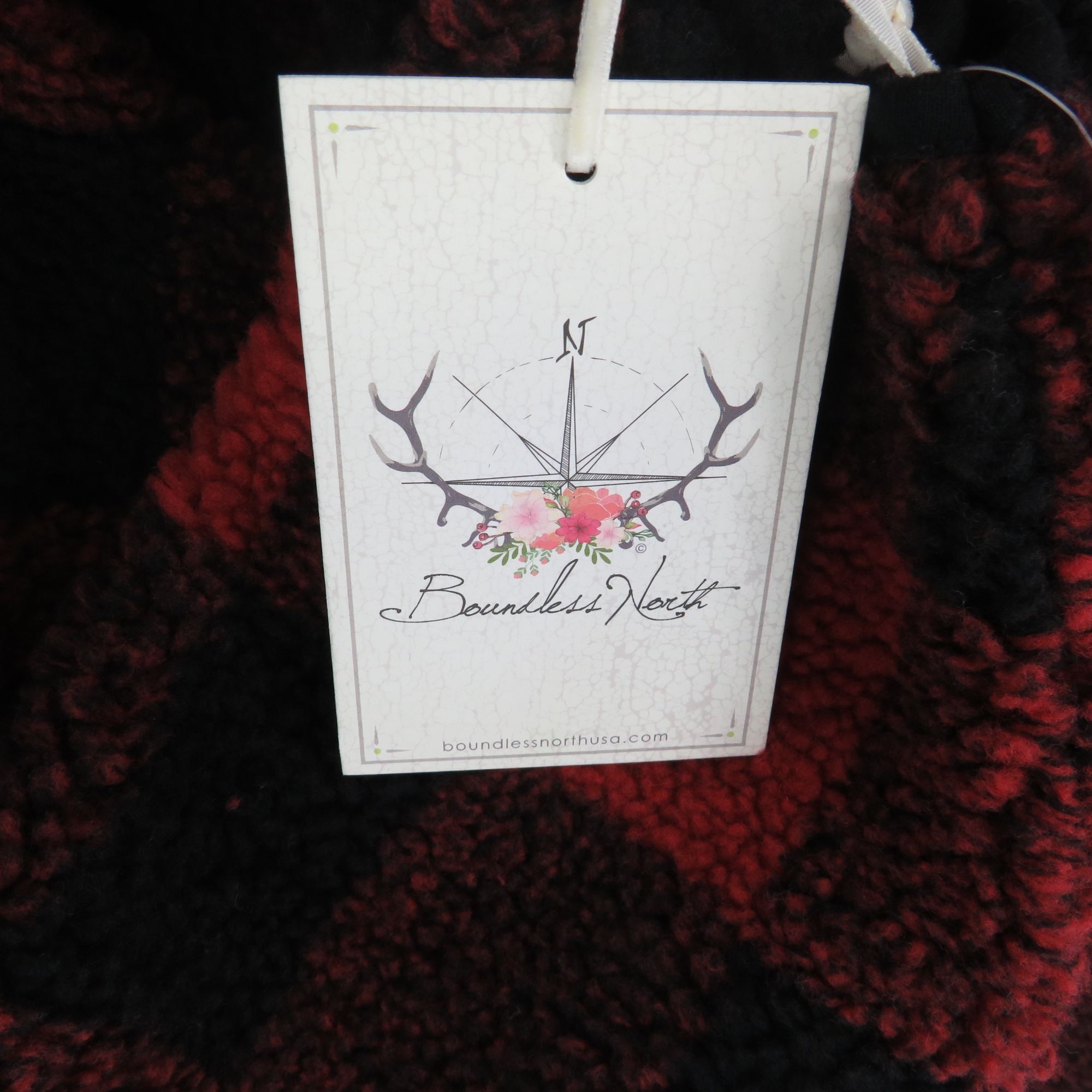 Other Boundless North Buffalo Plaid Red & Black Faux Fur 1/4 Zip P Size XS / US 0-2 / IT 36-38 - 6 Thumbnail