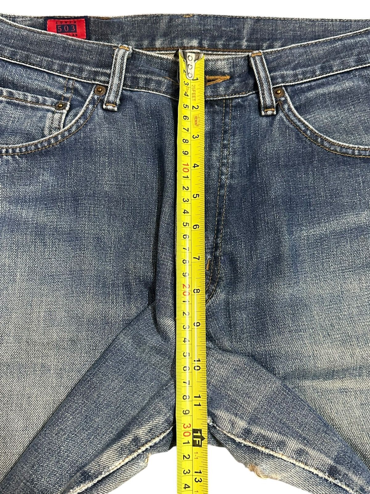 Edwin Vintage Edwin 503z Blue Faded Wash Distress Baggy Jeans Size US 31 - 16 Thumbnail