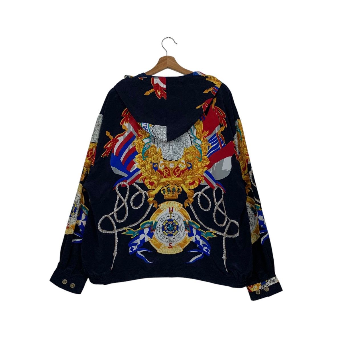 Vintage Vintage AQUA WORLD Fullprint Poly Hoodie Jacket #2569-C116 Size US L / EU 52-54 / 3 - 7 Thumbnail