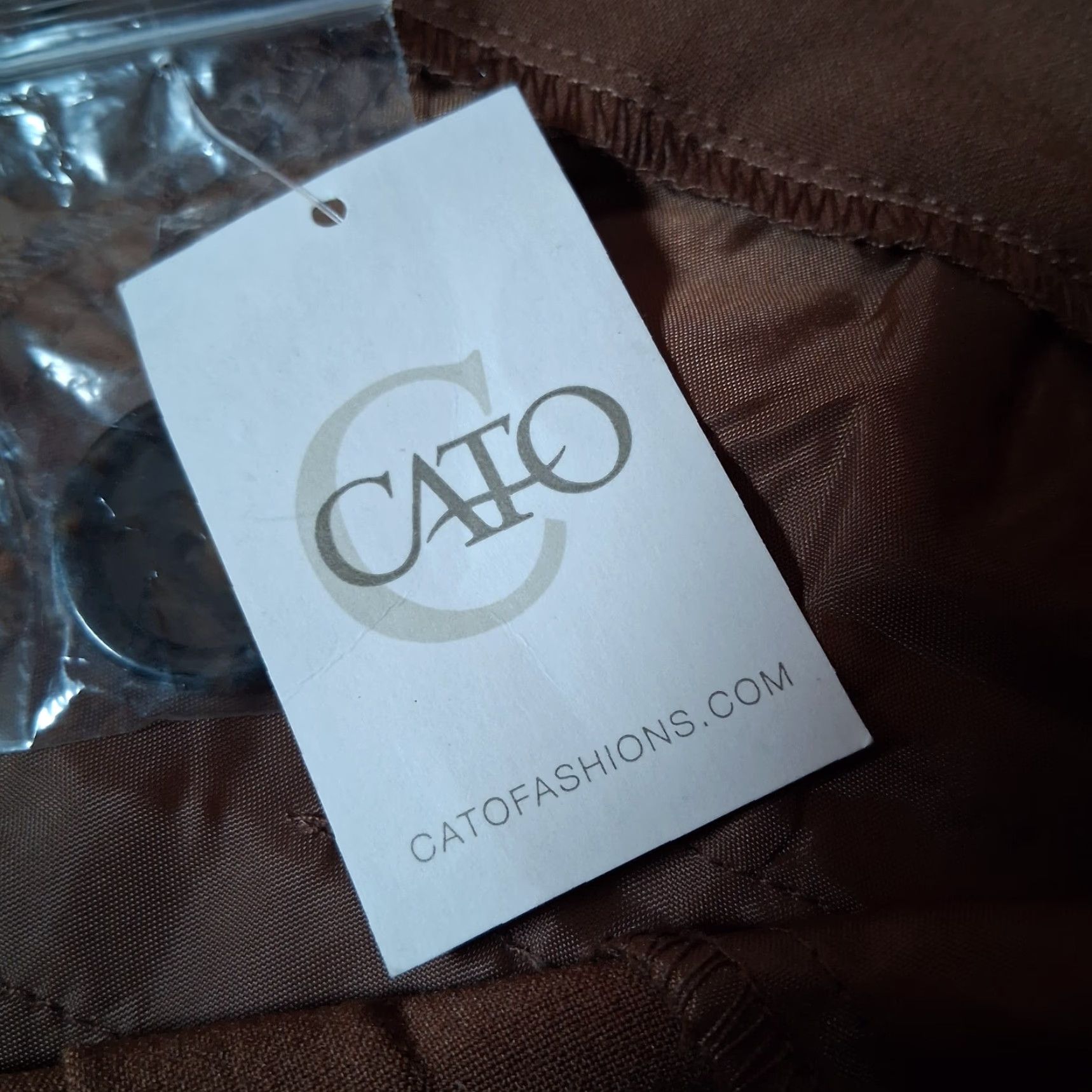 Vintage Cato Dress Pants Women Size 12 Brown Wide Leg Button Stretch Classic NEW Size 34" / US 12 / IT 48 - 5 Thumbnail