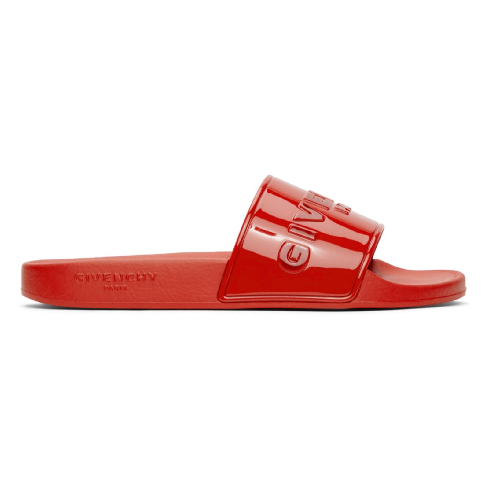 Givenchy Givenchy Paris Red Rubber Logo Embossed Slide On Pool Size US 10 / IT 40 - 1 Thumbnail