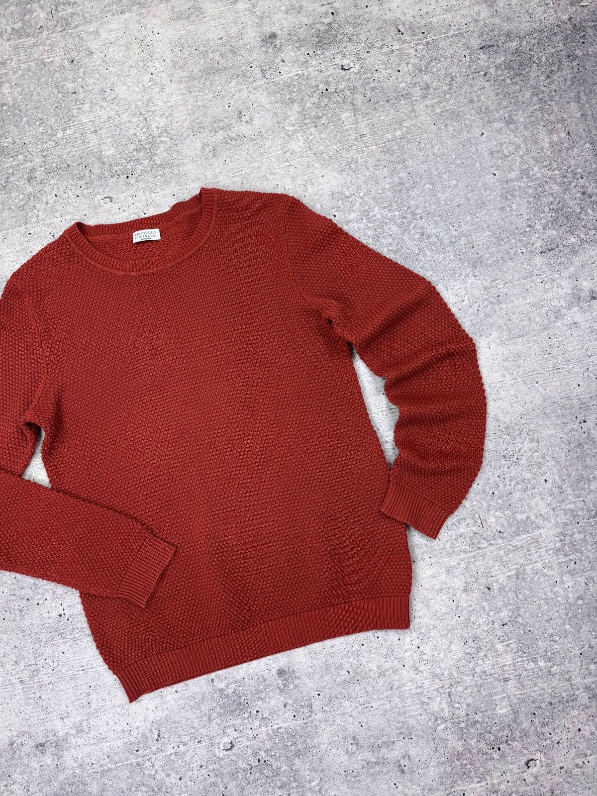 Brunello Cucinelli Brunello Cucinelli Italian Red Knit Sweater Sweatshirt Men L Size US L / EU 52-54 / 3 - 3 Thumbnail