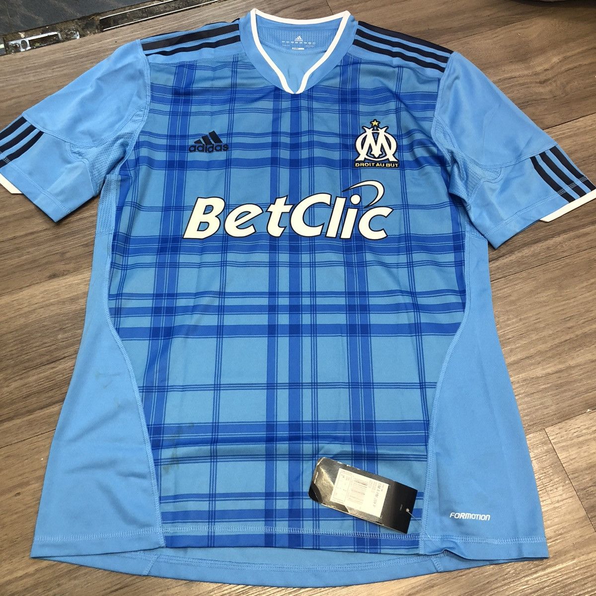 image of Adidas x Bloke Marseille 10/11 Player Issue Away Shirt 8 Lucho in Blue, Men's (Size Large)