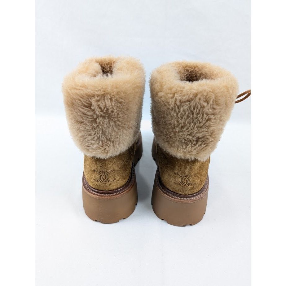 Celine o1rshd1 Shearling Boots in Brown Size US 11 / IT 41 - 18 Thumbnail