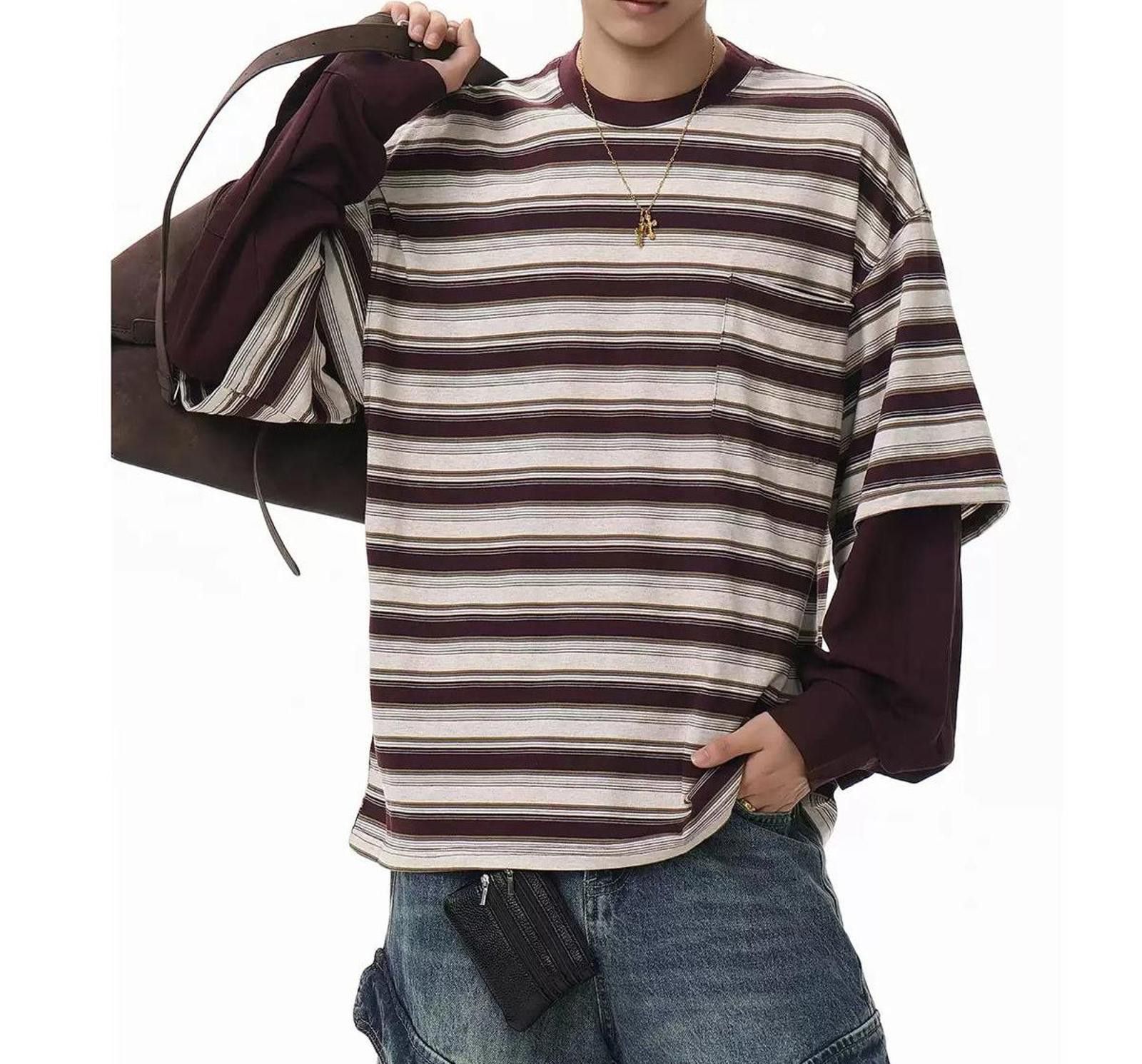 Other Faux-Layer Stripe Thin Pullover Sweatshirt Size US M / EU 48-50 / 2 - 5 Thumbnail