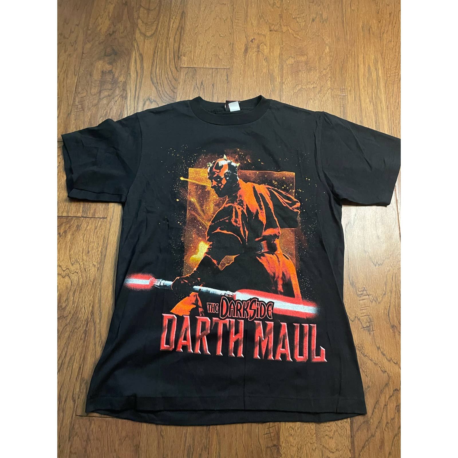 image of Vintage 1998 Star Wars Episode 1 Darth Maul Sith T-Shirt in Black, Men's (Size Medium)