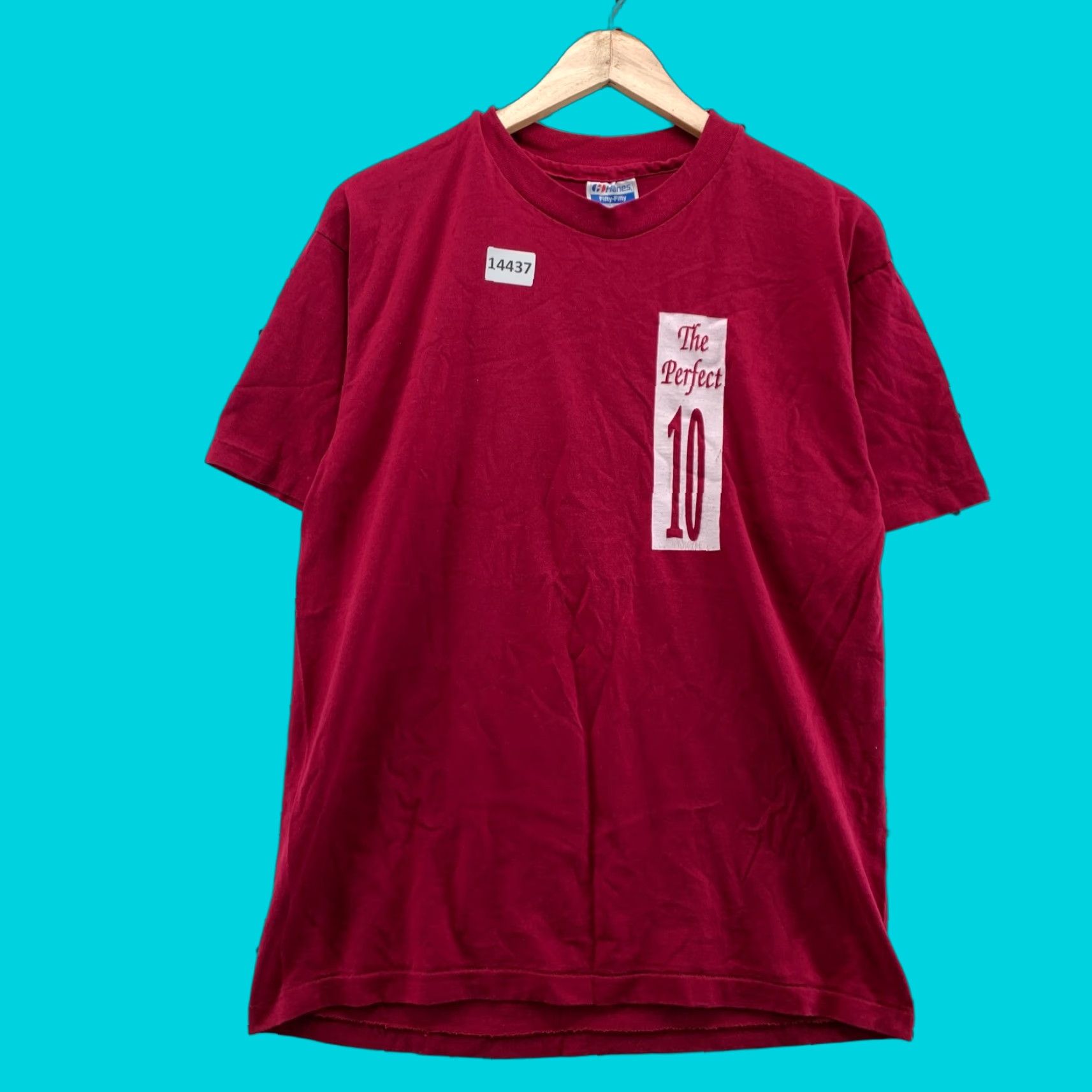 Hanes VINTAGE Hanes T-Shirt The Perfect 10 80s Red L Mens Size US L / EU 52-54 / 3 - 1 Thumbnail