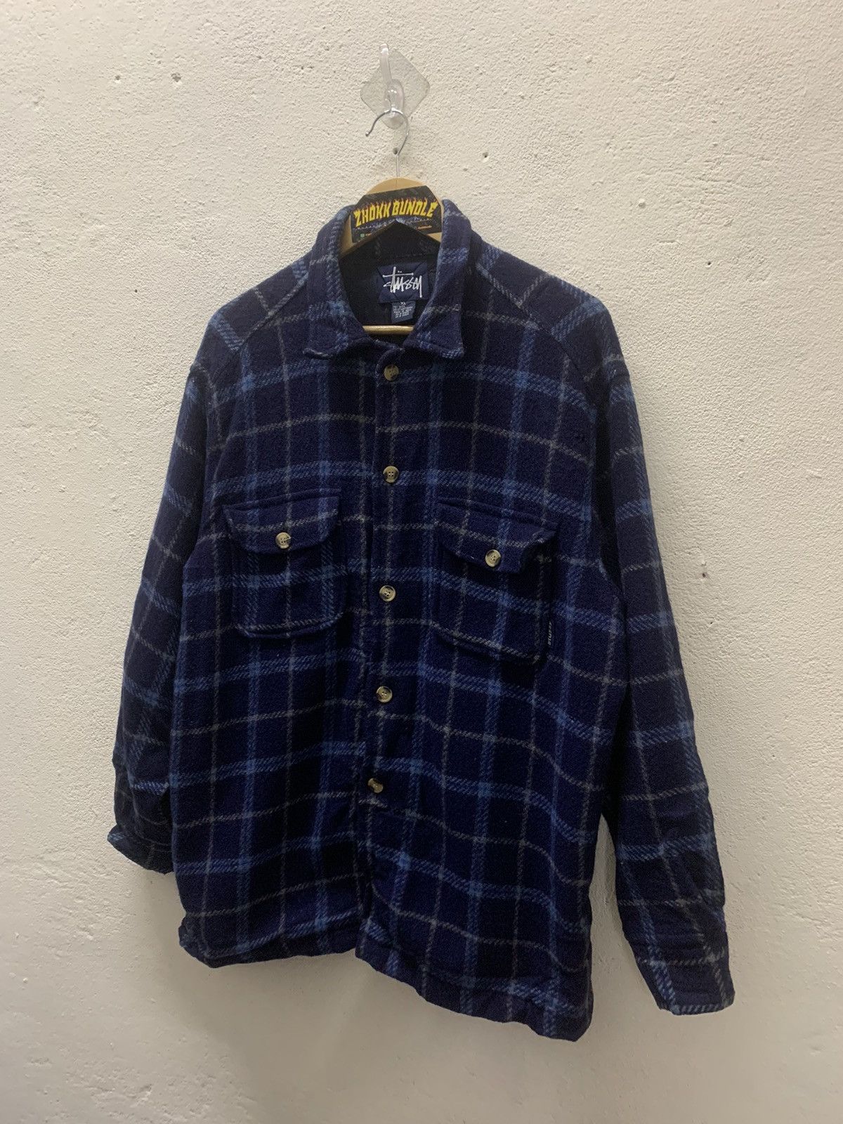 Stussy Vintage Stussy Wool Flannel Jacket Button Up Flannel Size US XL / EU 56 / 4 - 2 Thumbnail