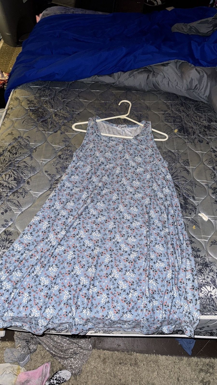 Vintage Sleeveless flowered dress Size XL / US 12-14 / IT 48-50 - 2 Thumbnail