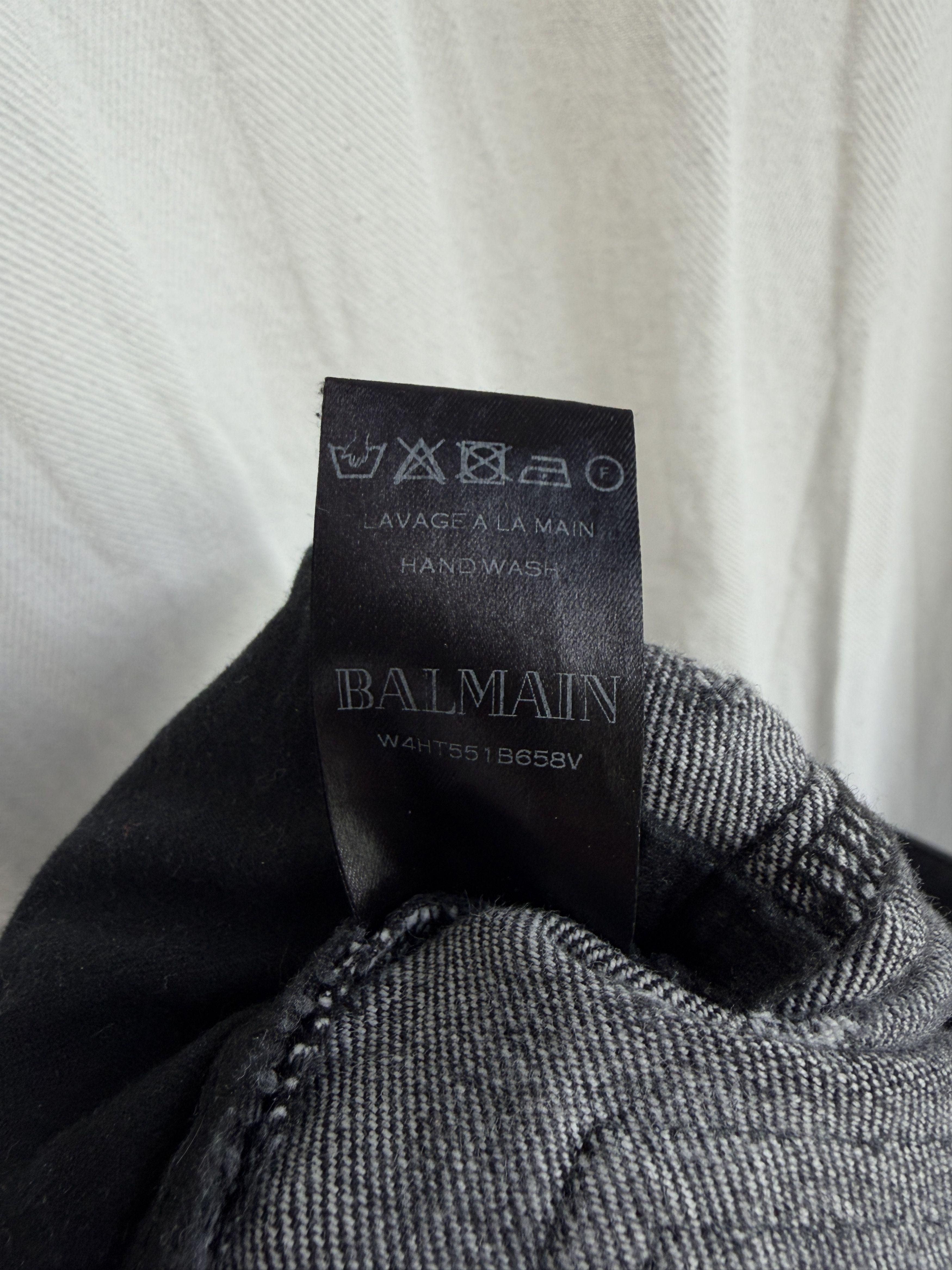 Balmain Distressed Black Biker Denim Pants Size US 29 - 12 Thumbnail