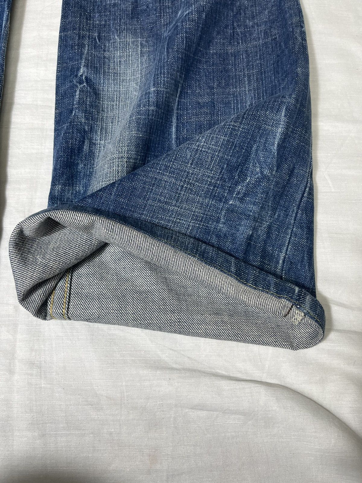 If Six Was Nine × Japanese Brand × Le Grande Bleu (L.G.B.) 33" Red Pepper Jeans Distressed Bootcut Size 33" - 6 Thumbnail