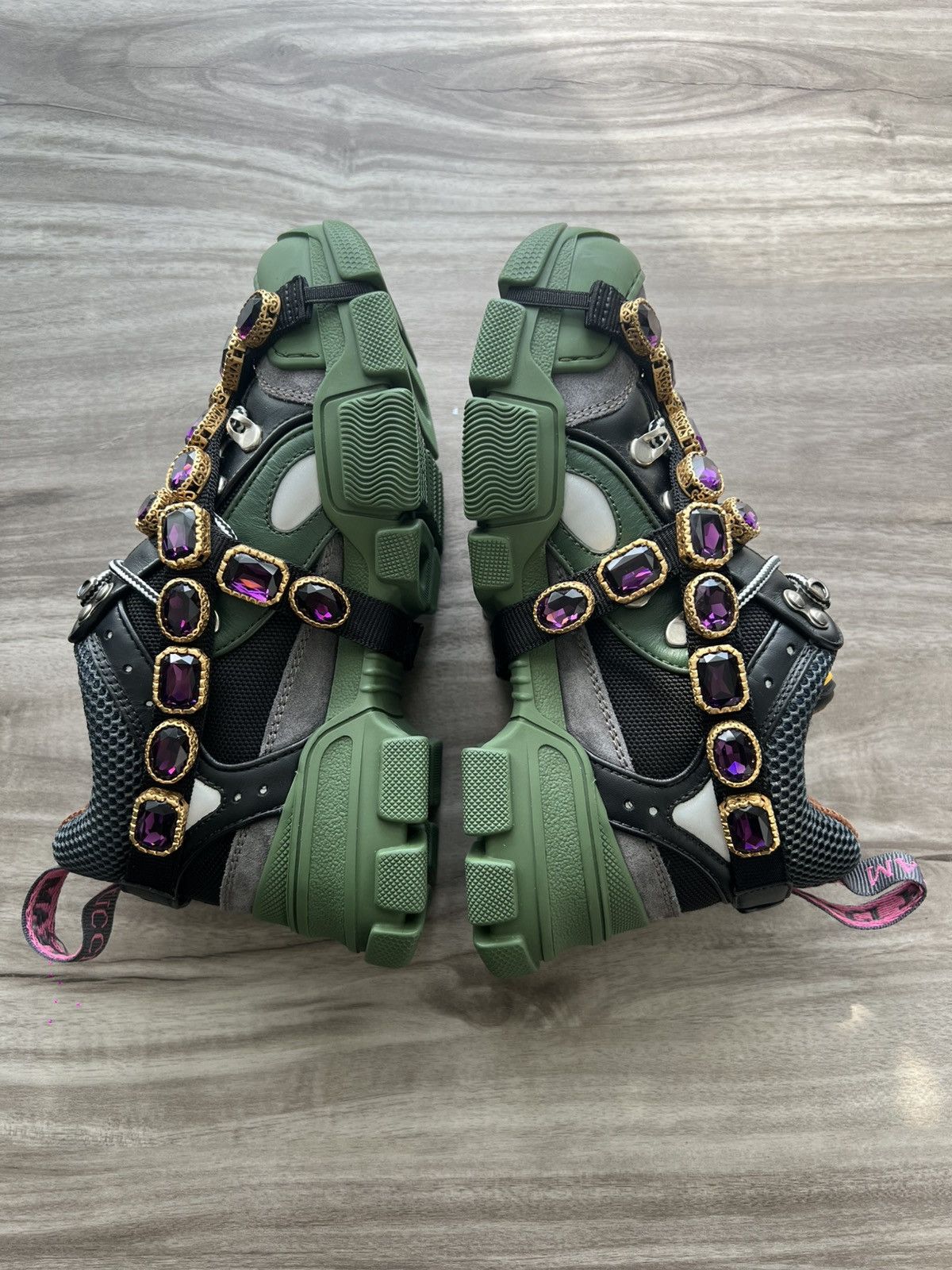 Gucci NEW Gucci Flashtrek Crystals Green Size 5 (EU 35) Womens Size US 5 / IT 35 - 5 Thumbnail