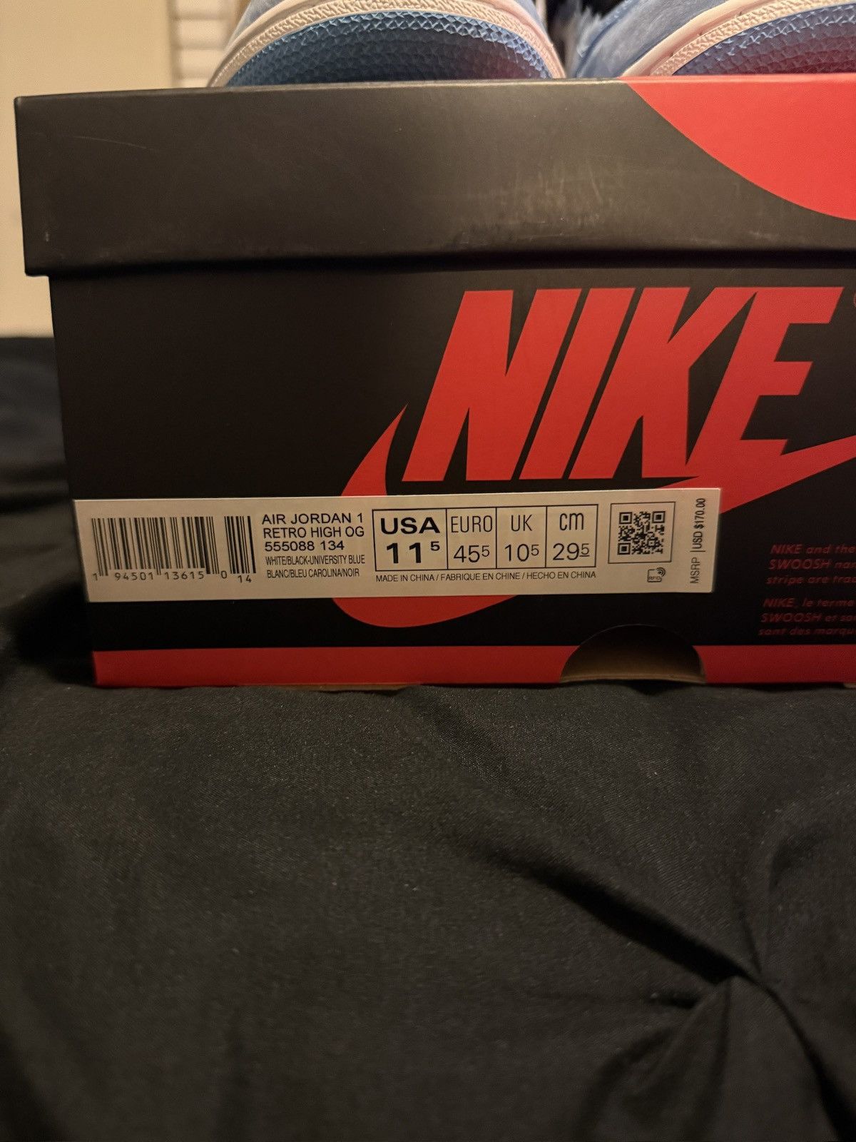 Jordan Brand 2021 Air Jordan 1 Retro High OG University Blue Size 11.5 Size US 11.5 / EU 44-45 - 7 Thumbnail