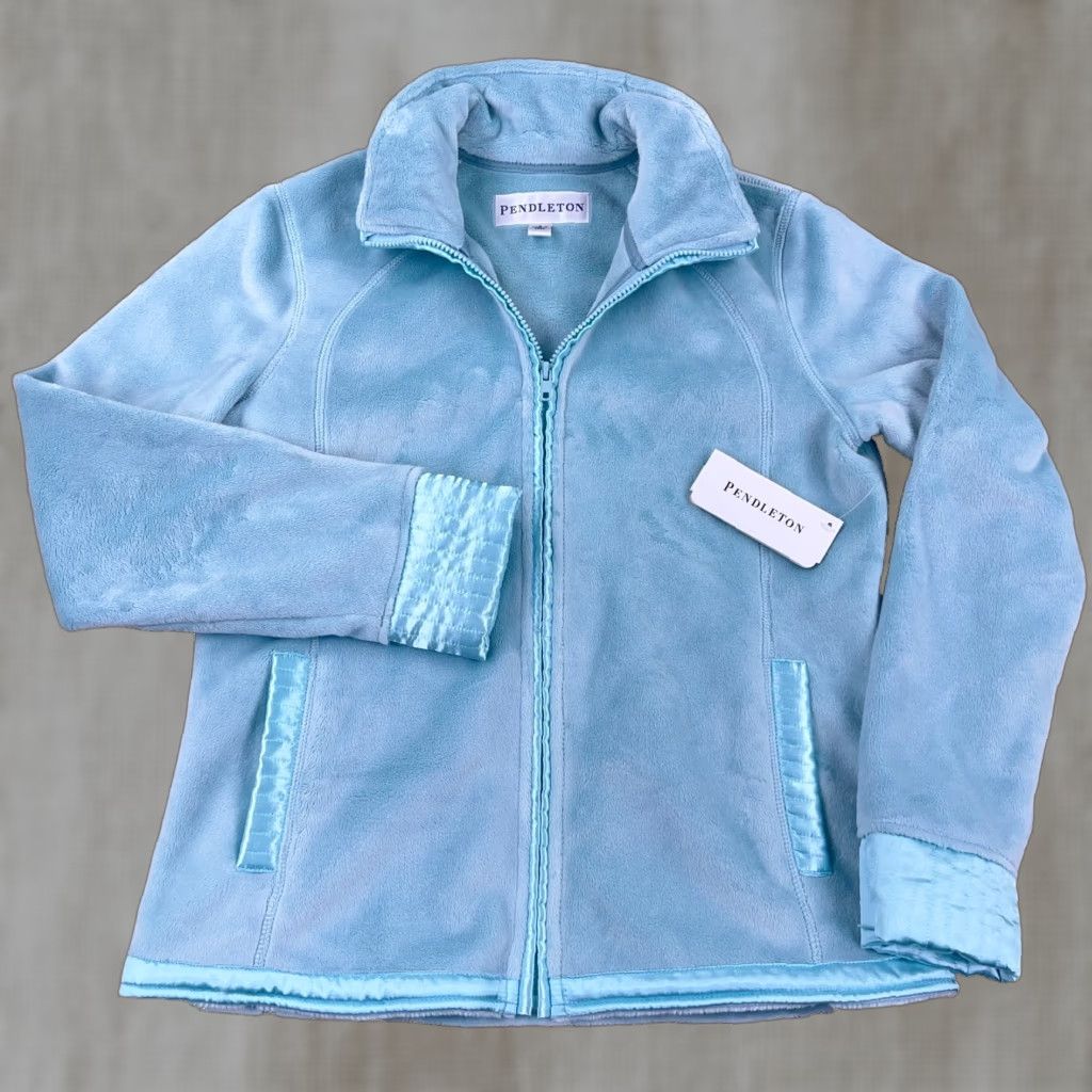 Pendleton Pendleton Jacket Women S Light Blue Fleece Full Zip P87738 Size S / US 4 / IT 40 - 1 Thumbnail