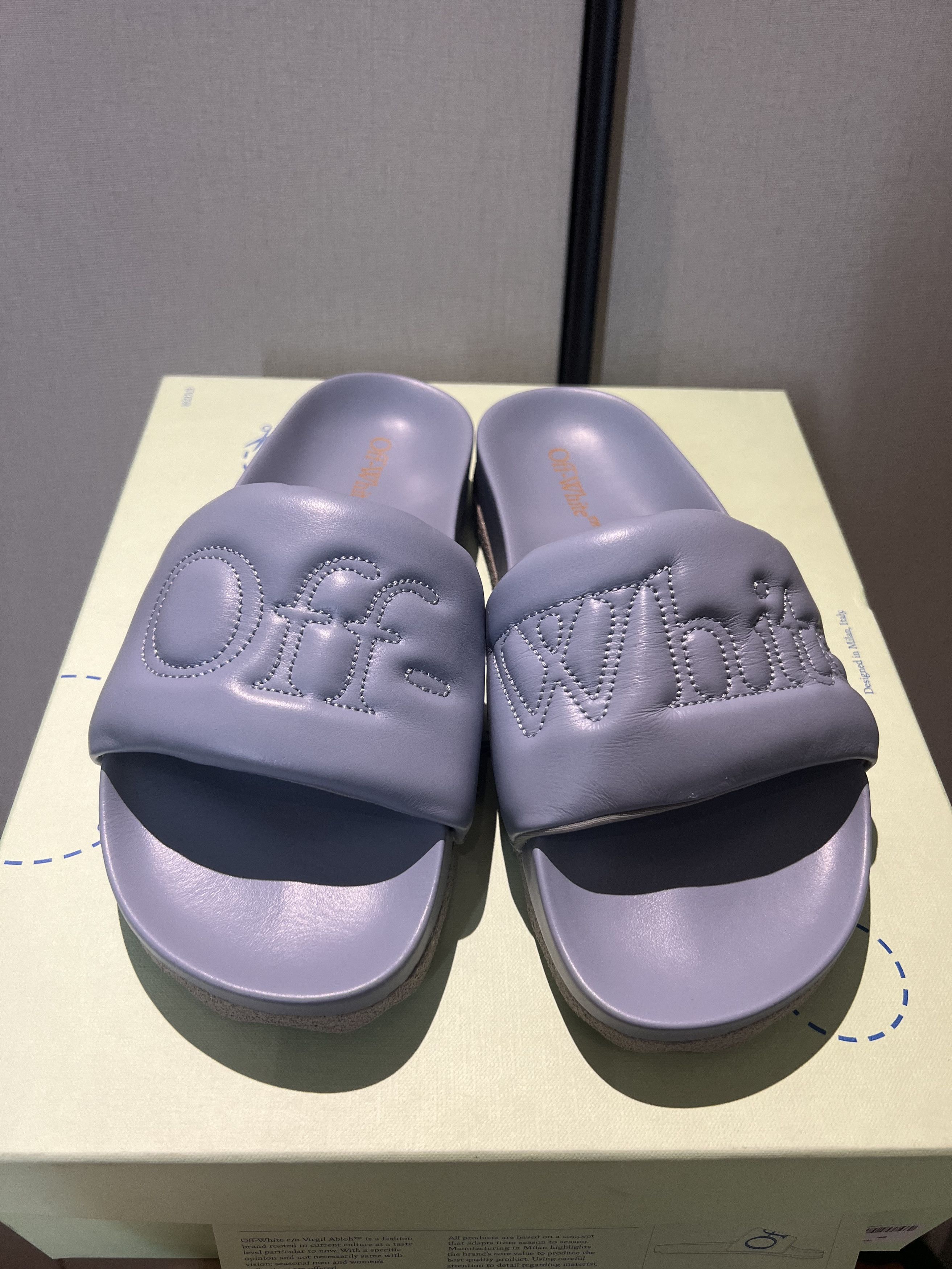 Off-White Off-White Bookish Leather Slider Size US 7 / EU 40 - 2 Thumbnail