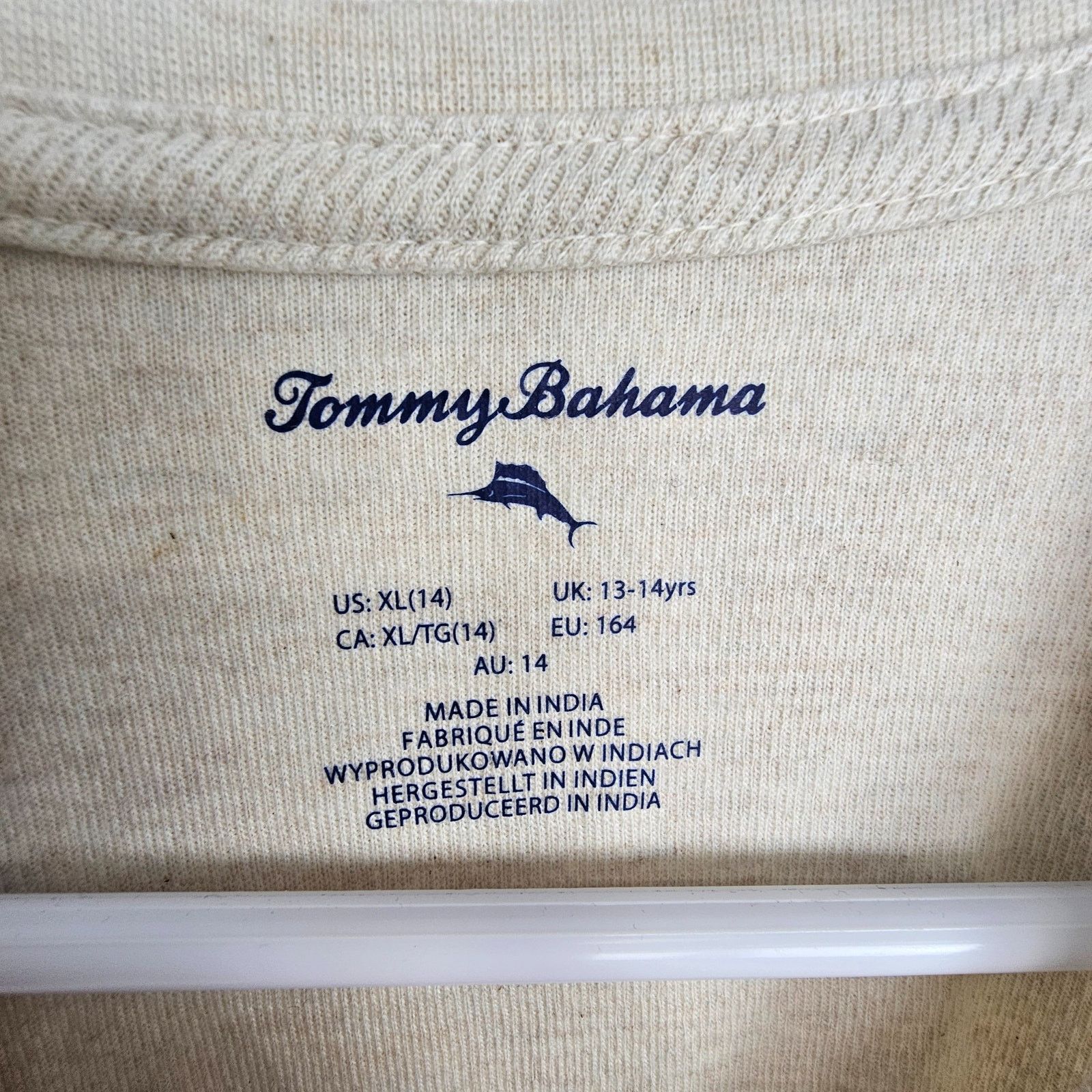 Tommy Bahama Tommy Bahama Womens T-Shirt Sz XL Neutral Minimalist Preppy Size XL / US 12-14 / IT 48-50 - 6 Thumbnail
