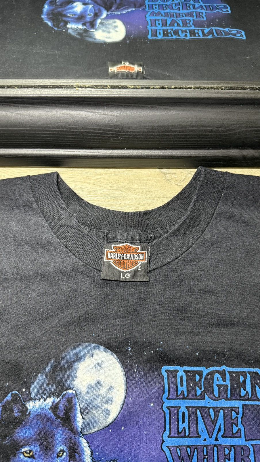 Harley Davidson Vintage / Y2K 1980s Harley Davidson Wolf East Haven CT Shirt Size US XL / EU 56 / 4 - 4 Thumbnail
