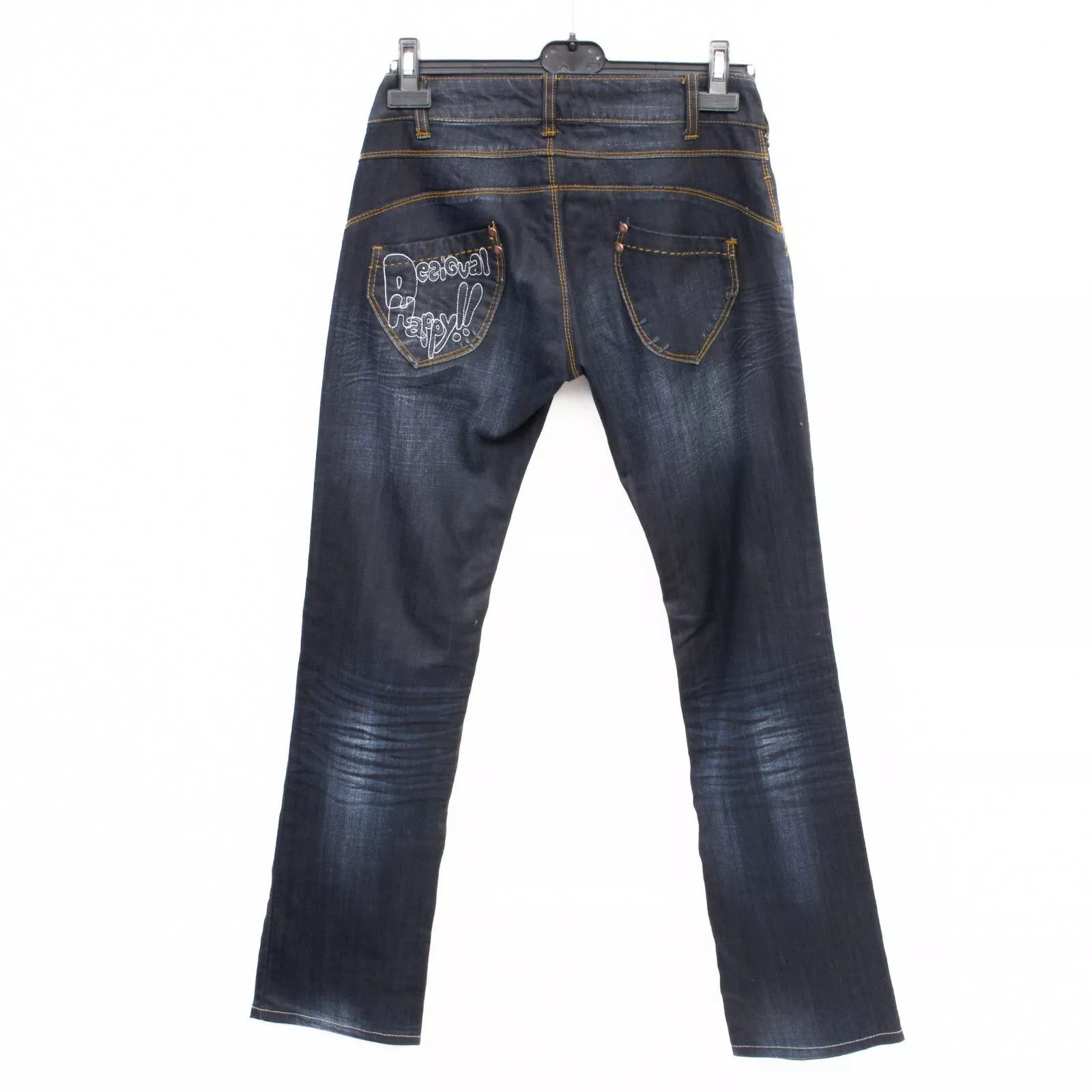 Desigual Women Size 38 Jeans Low Waist Regular Fit Straight Trousers Size 38" / US 16 / IT 52 - 4 Thumbnail