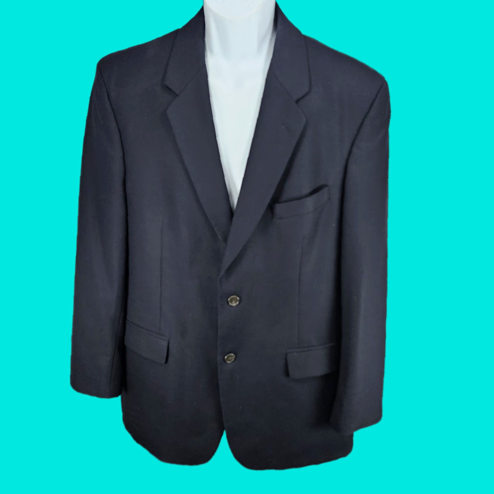 Ralph Lauren VTG Ralph Lauren Navy Wool 2 Button Notch Blazer Sport Coat 42R Men Size 42R - 1 Thumbnail