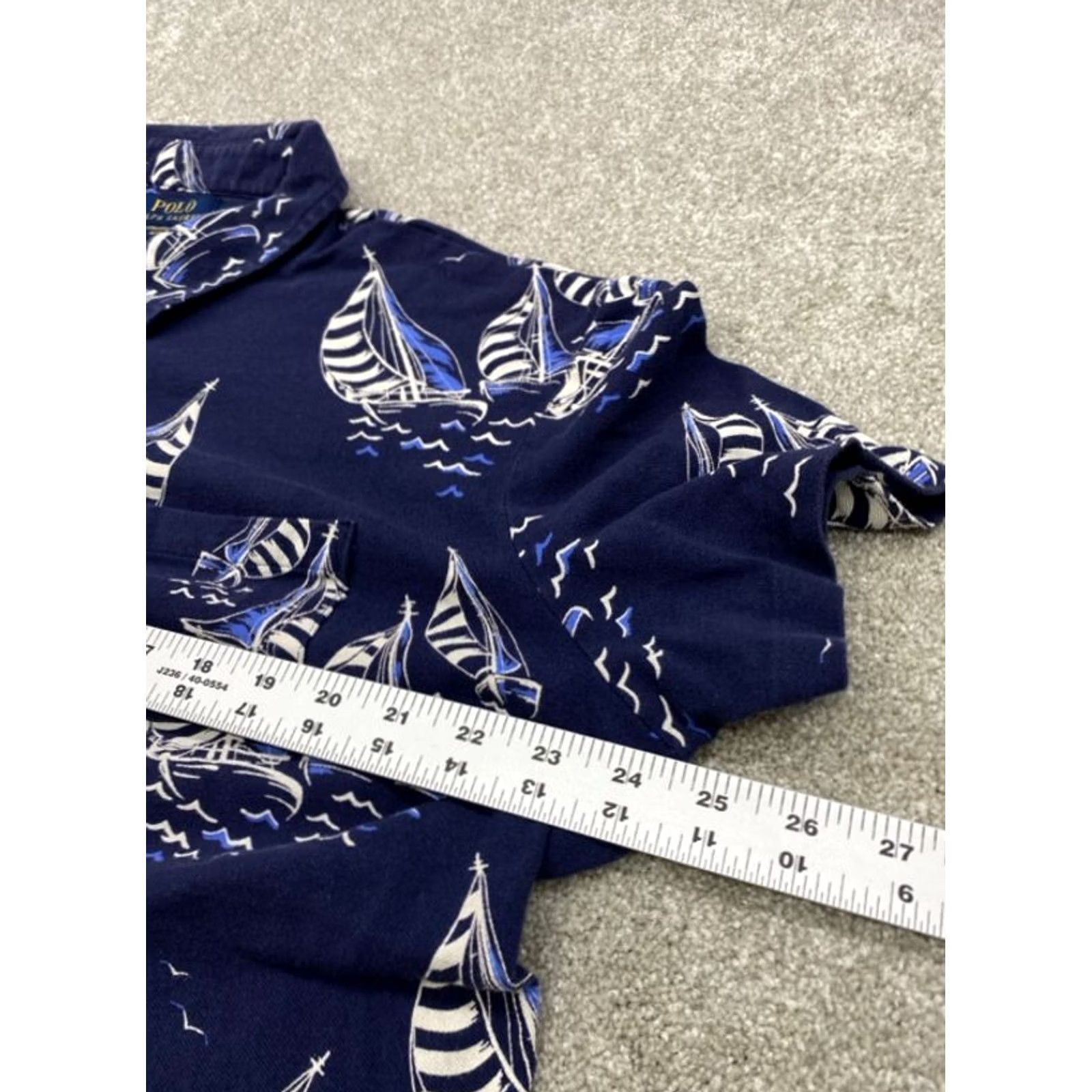 Polo Ralph Lauren Polo Ralph Lauren Polo Shirt XL Men Blue Sailboats Cotton Short Sleeve Size US XL / EU 56 / 4 - 5 Thumbnail
