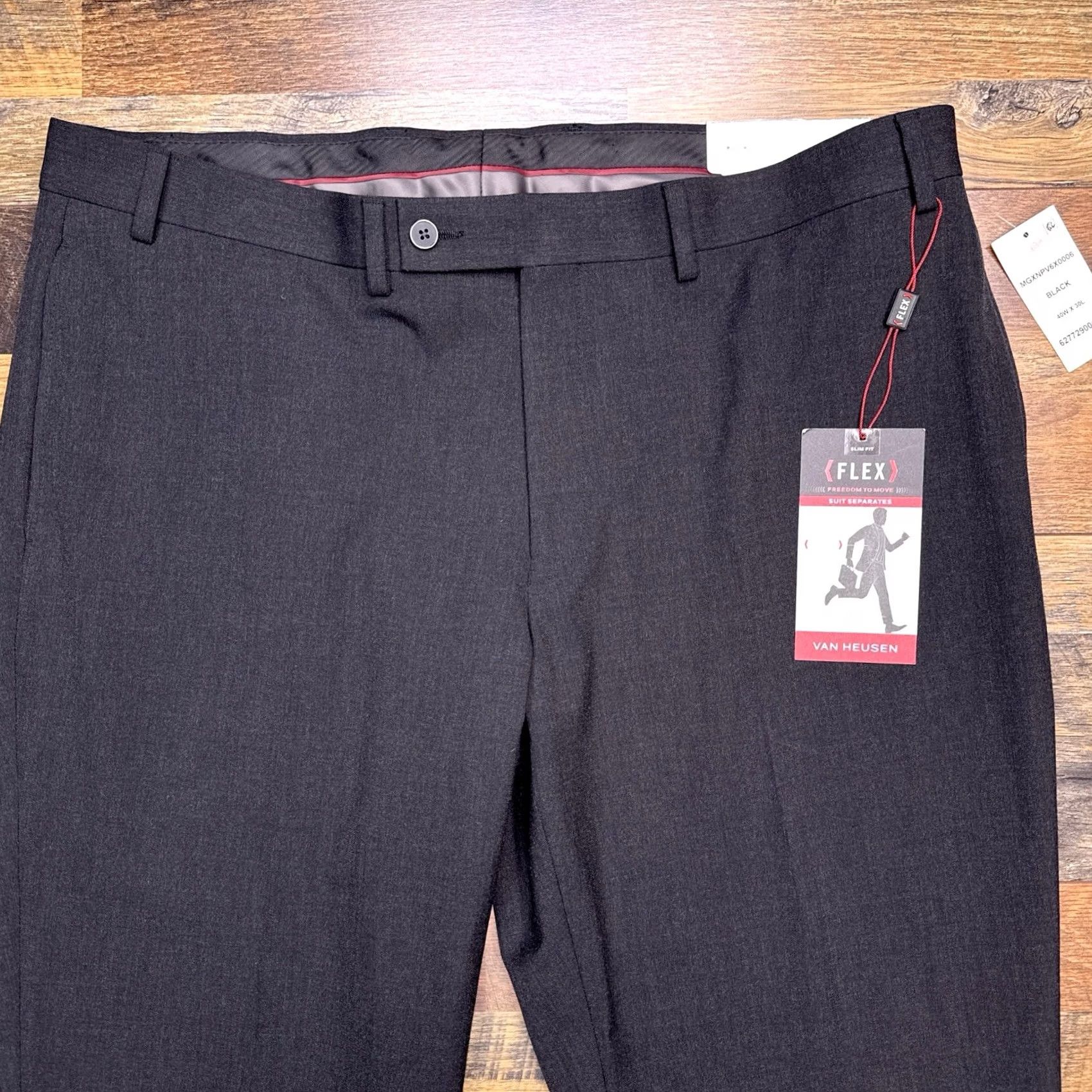 Van Heusen Van Heusen Dress Pants Mens 40x30 Black Slim Stretch Nre Flex Size US 40 / EU 56 - 2 Thumbnail