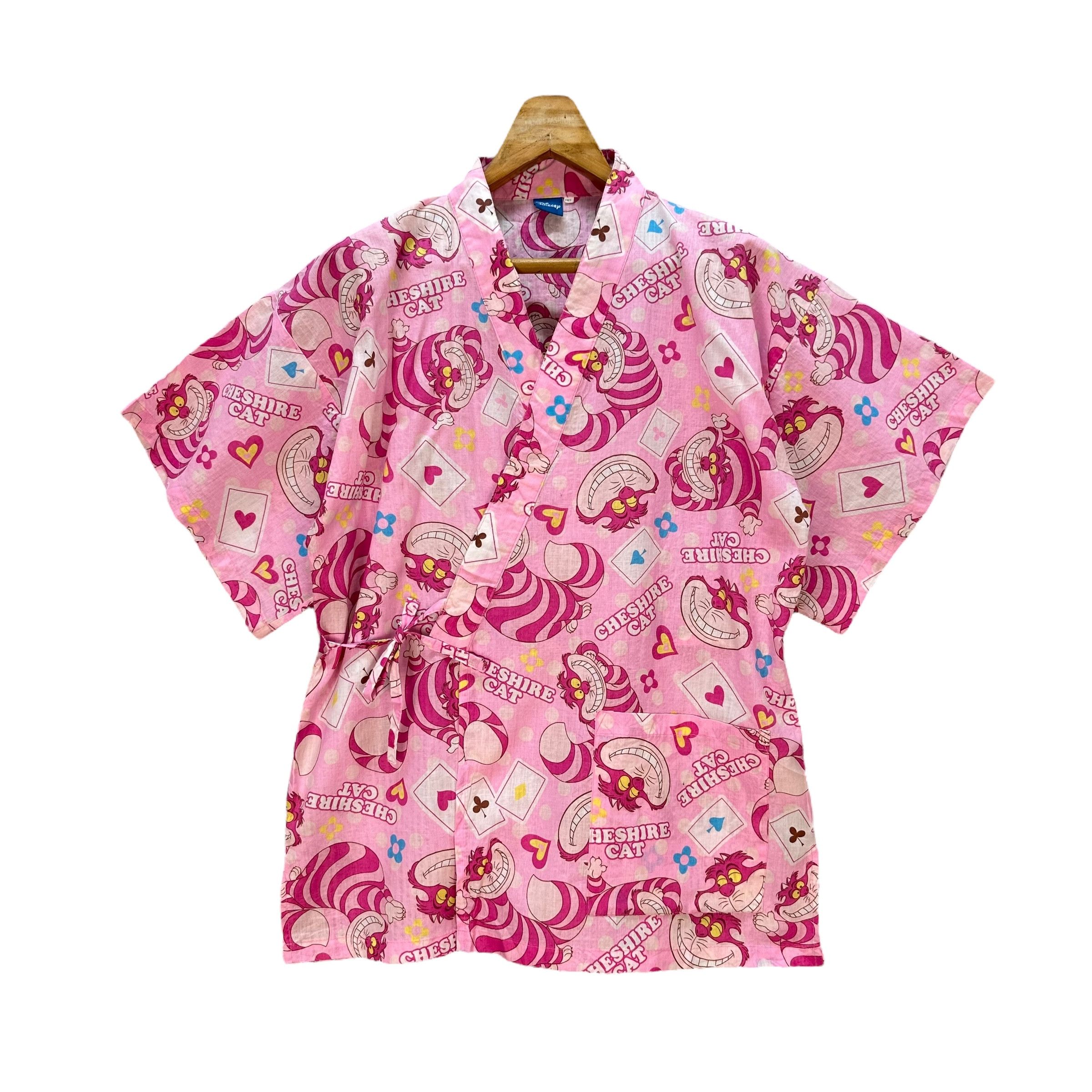 Disney Cheshire Cat Fullprint Pink Kimono Cardigan Jacket #9201-69 Size US L / EU 52-54 / 3 - 1 Thumbnail
