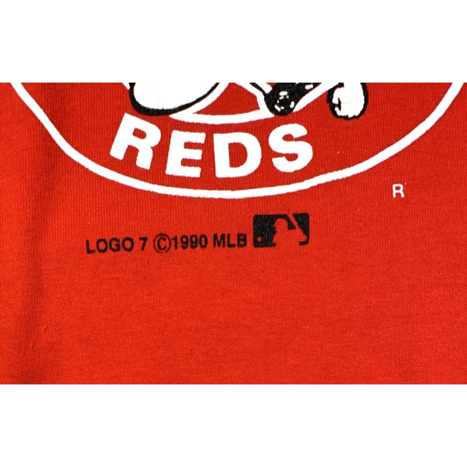 Logo 7 VINTAGE Cincinnati Reds Single Stitch T-Shirt 1990 World Series Champs XL Red Unisex Graphic Tee Size XL Shirt Size US XL / EU 56 / 4 - 7 Thumbnail