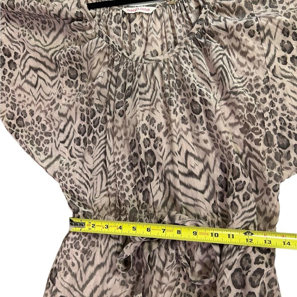 Designer Rebecca Taylor l Silk Leopard Print Mini Dress Size 2 Size XS / US 0-2 / IT 36-38 - 7 Thumbnail