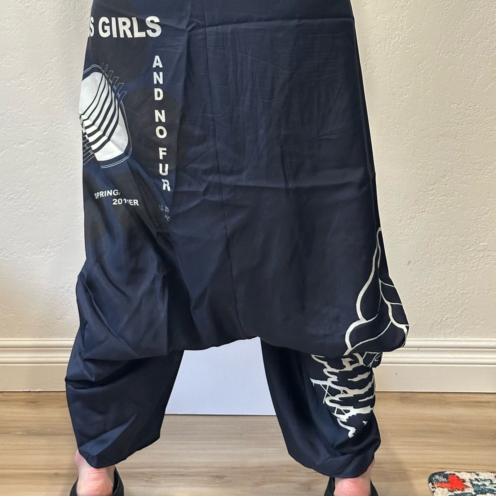 Stella McCartney SS17 Silk Harem Pants IT 38 Vibrant Blue White Graphic Print Size 26" / US 2 / IT 38 - 8 Thumbnail