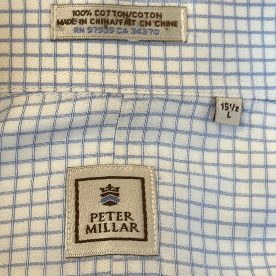 Peter Millar Peter Millar Performance Poplin Blue Checked Performance Sport Shirt L Multicolor Long Sleeve Men Shirt 15 1/2 Size US L / EU 52-54 / 3 - 5 Thumbnail